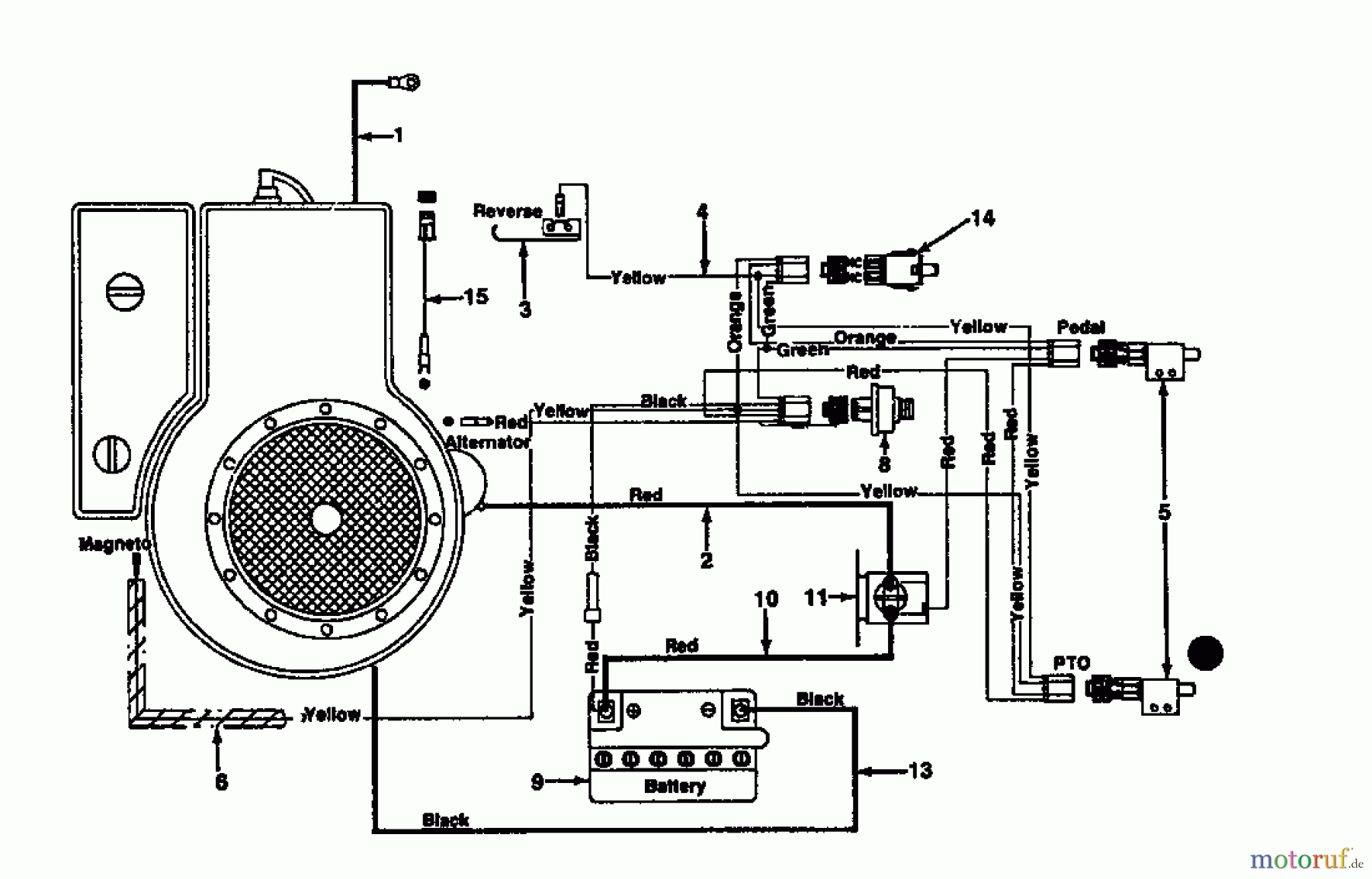  MTD Rasentraktoren 8/66 130-510A  (1990) Schaltplan Vanguard