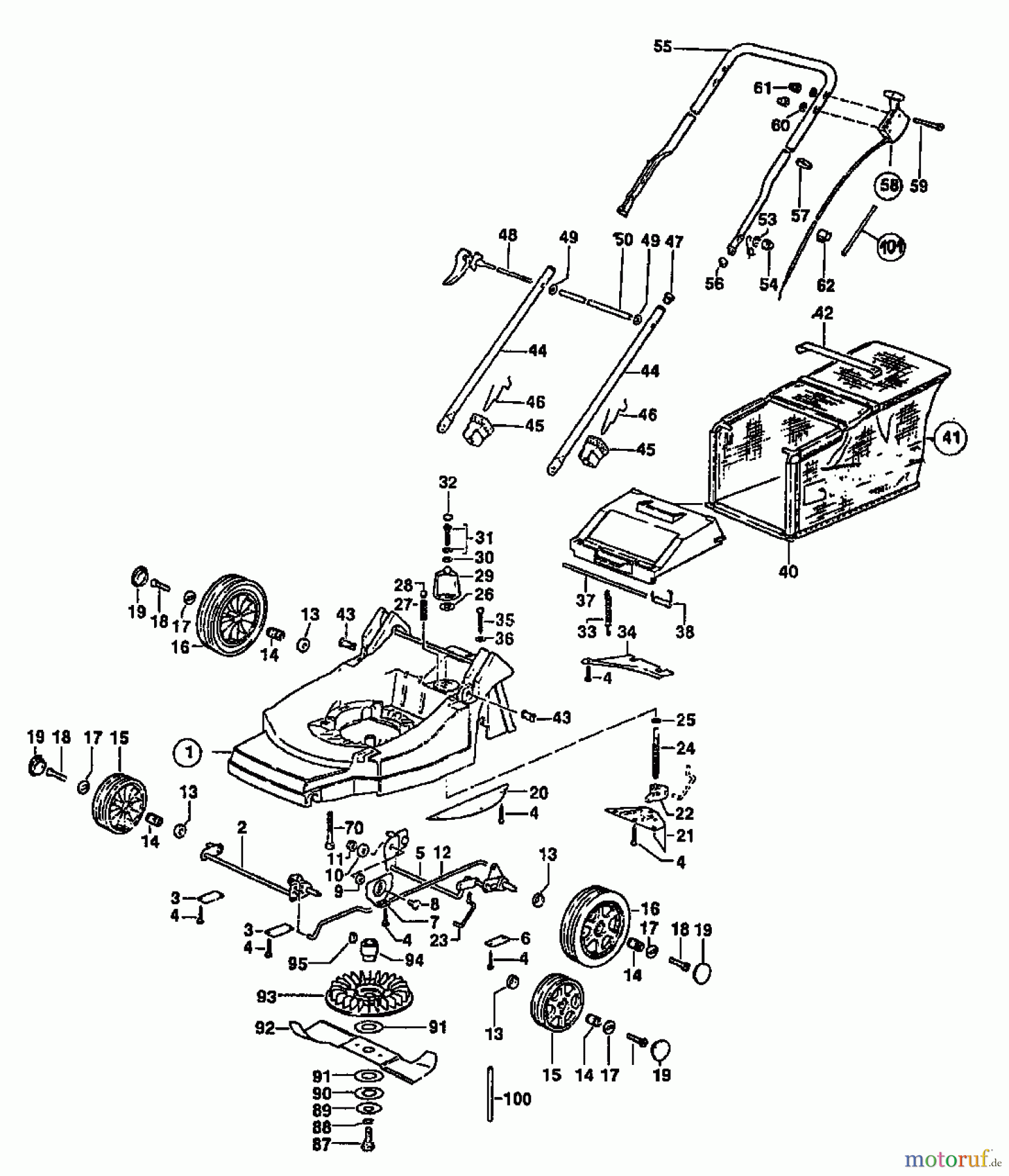 Top Motormäher TOP 40 180-0124 (1990) Grundgerät