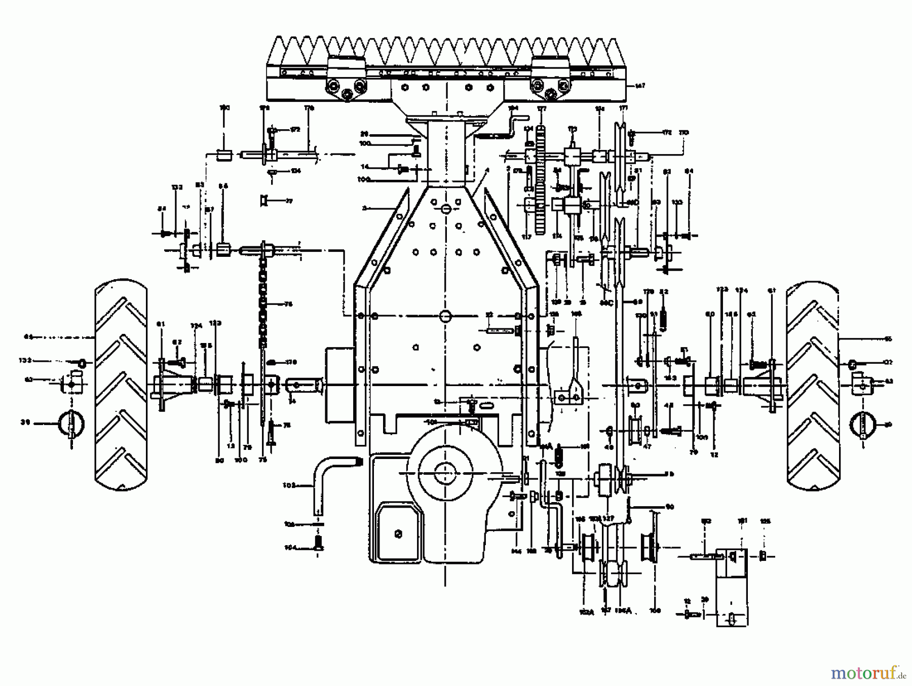  MTD Balkenmäher QUICK 90 180-0172  (1990) Fahrantrieb, Räder