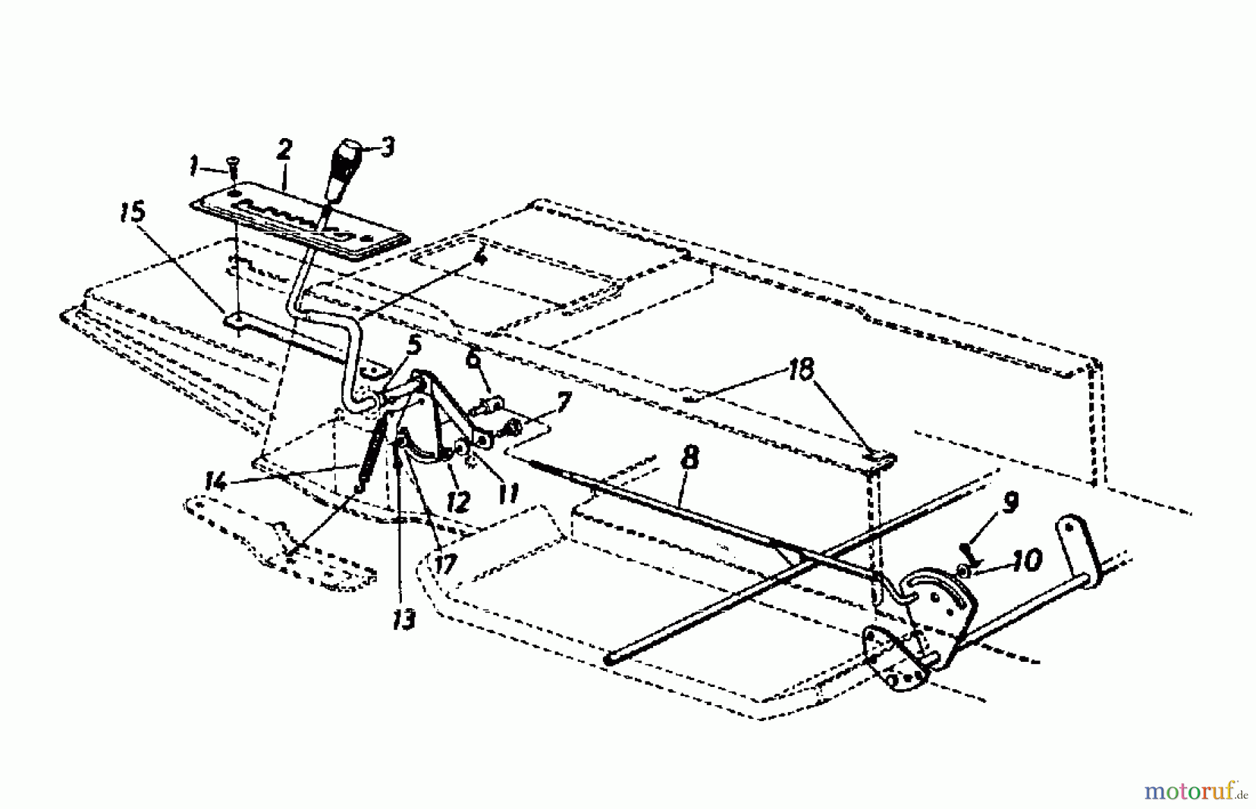 Super Rasentraktoren Super 12-96 N 130-659F (1990) Schalthebel