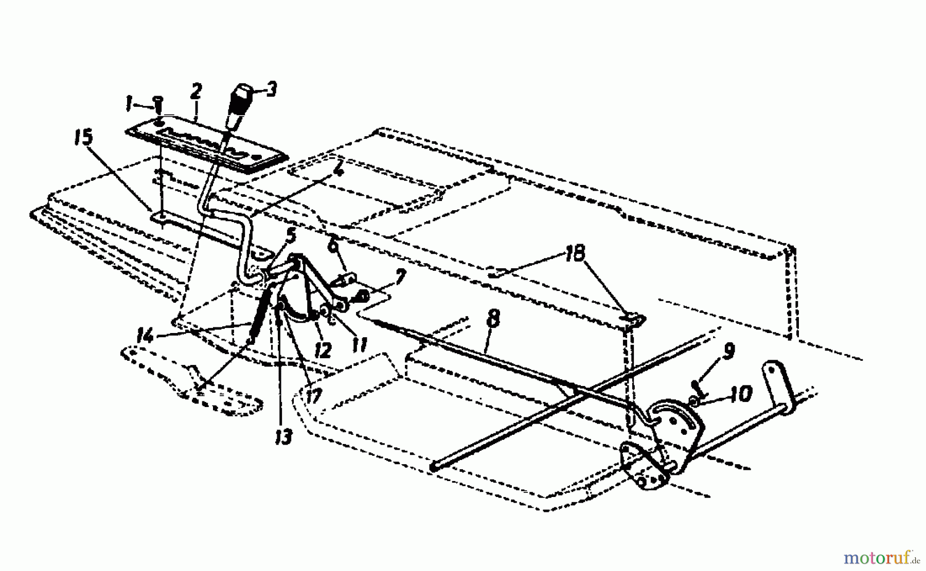 Columbia Rasentraktoren 111/960 N 130-637F (1990) Schalthebel