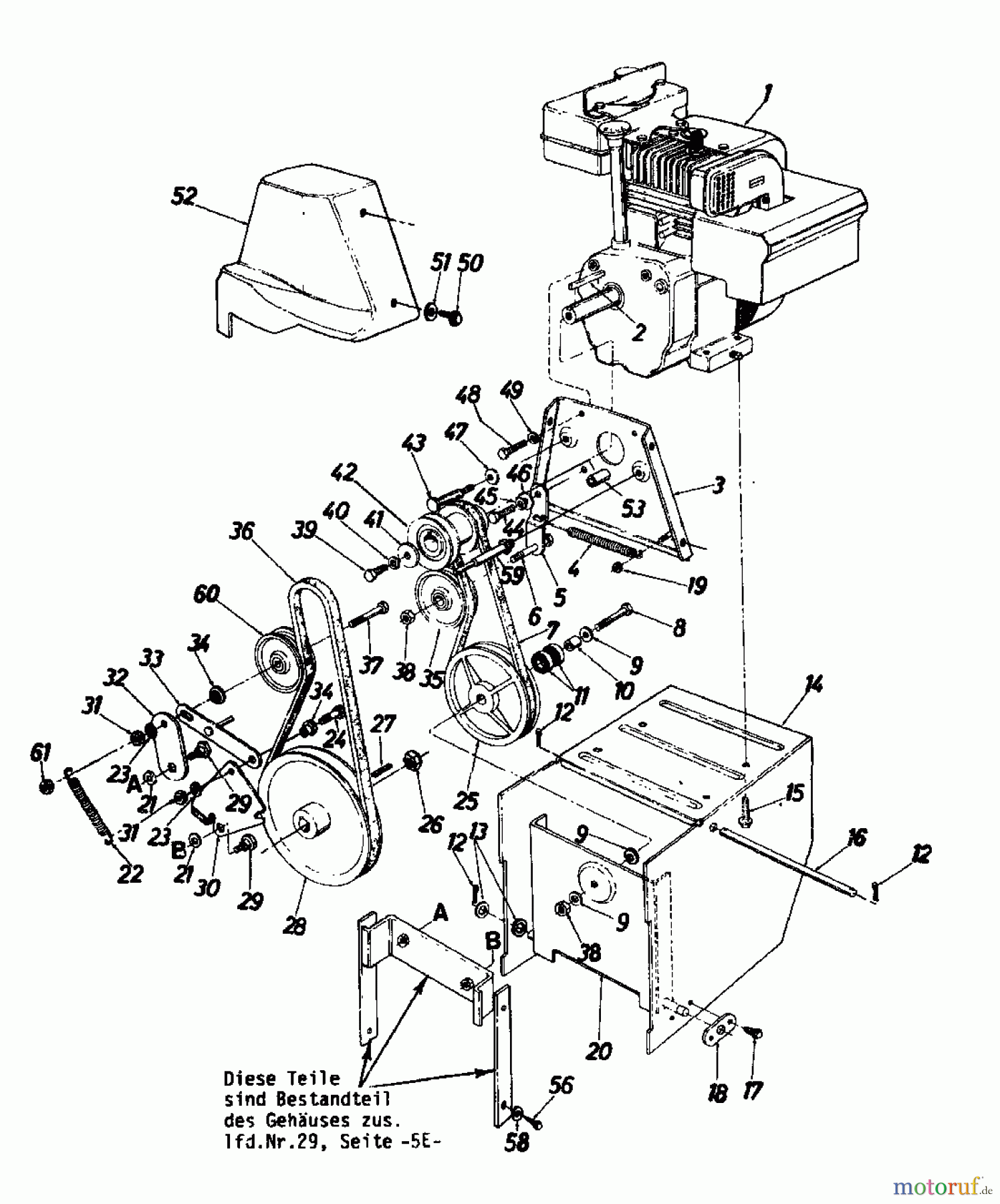  Blizzard Schneefräsen TWIN 5-61 310-3550  (1990) Fahrantrieb, Fräsantrieb