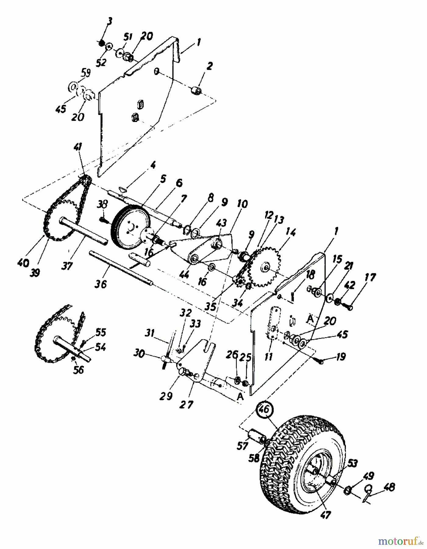  Blizzard Schneefräsen TWIN 5-61 310-3550  (1990) Fahrantrieb, Räder