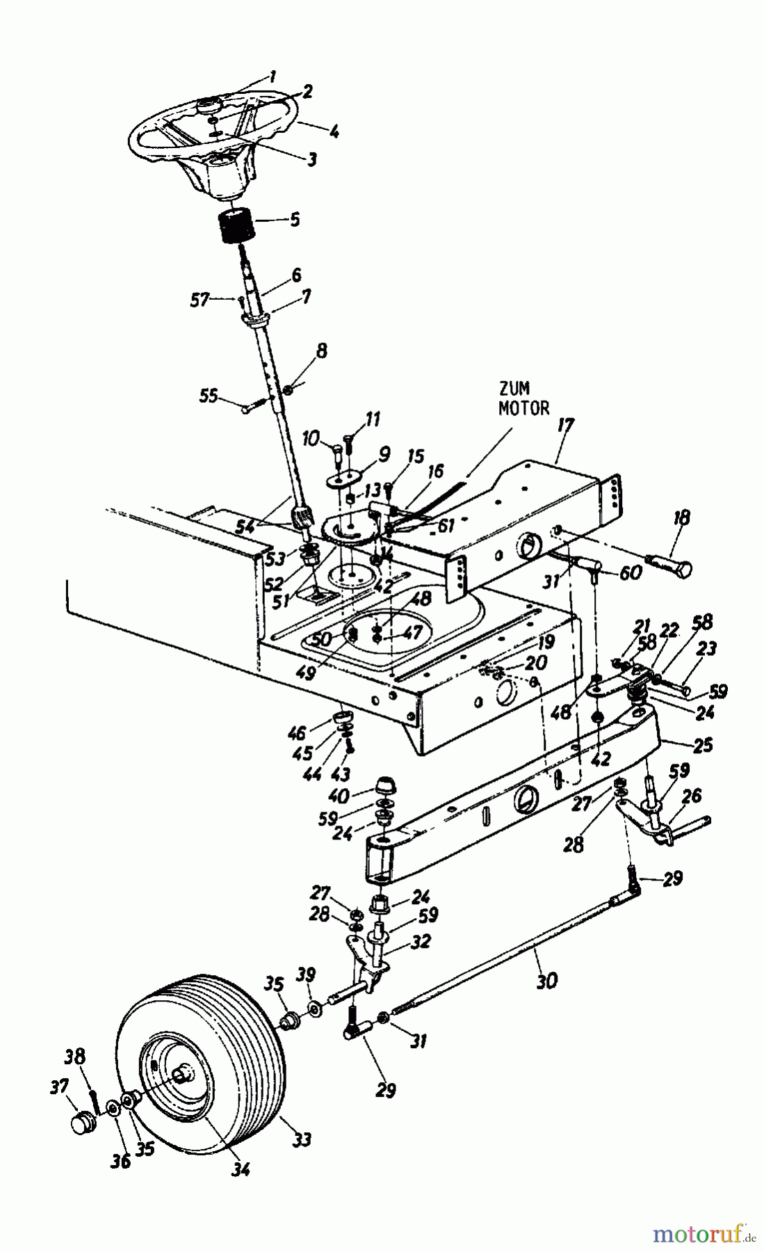  Columbia Rasentraktoren 111/960 N 130-637F  (1990) Vorderachse