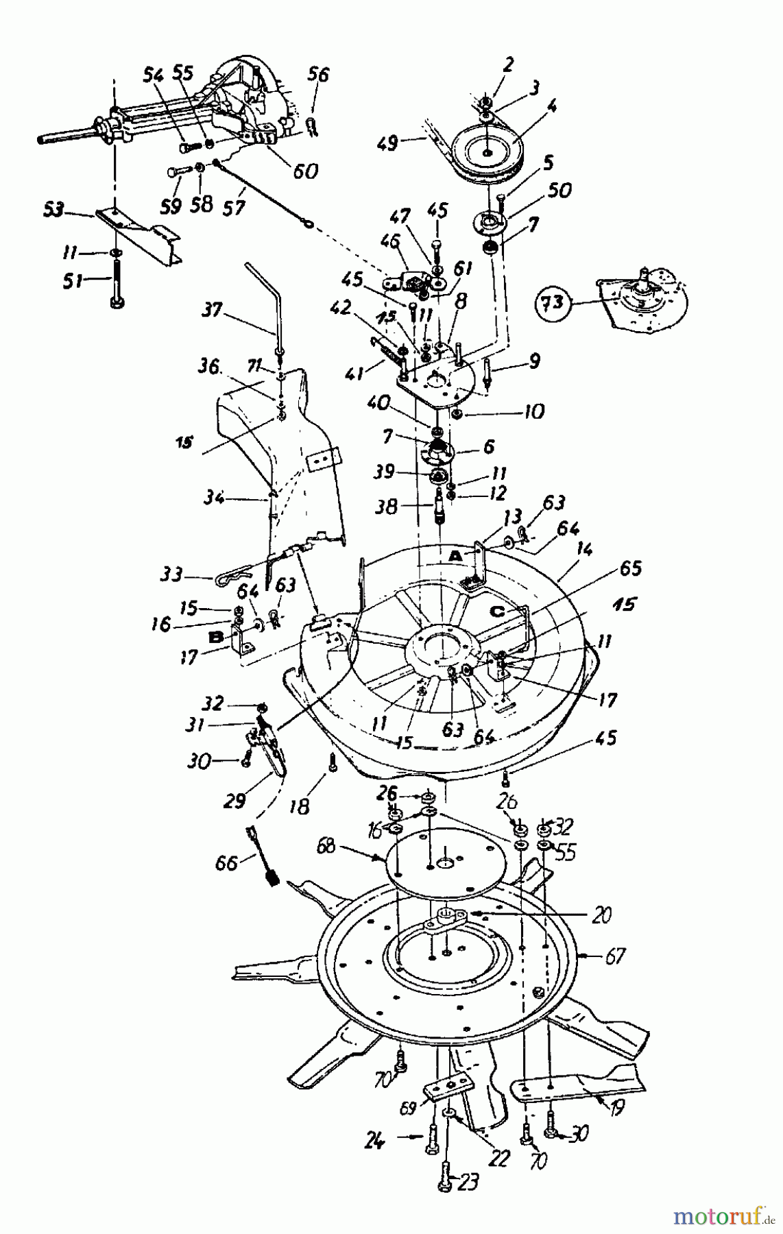 Columbia Rasentraktoren 8/760 HA 130-510C (1990) Mähwerk C (30