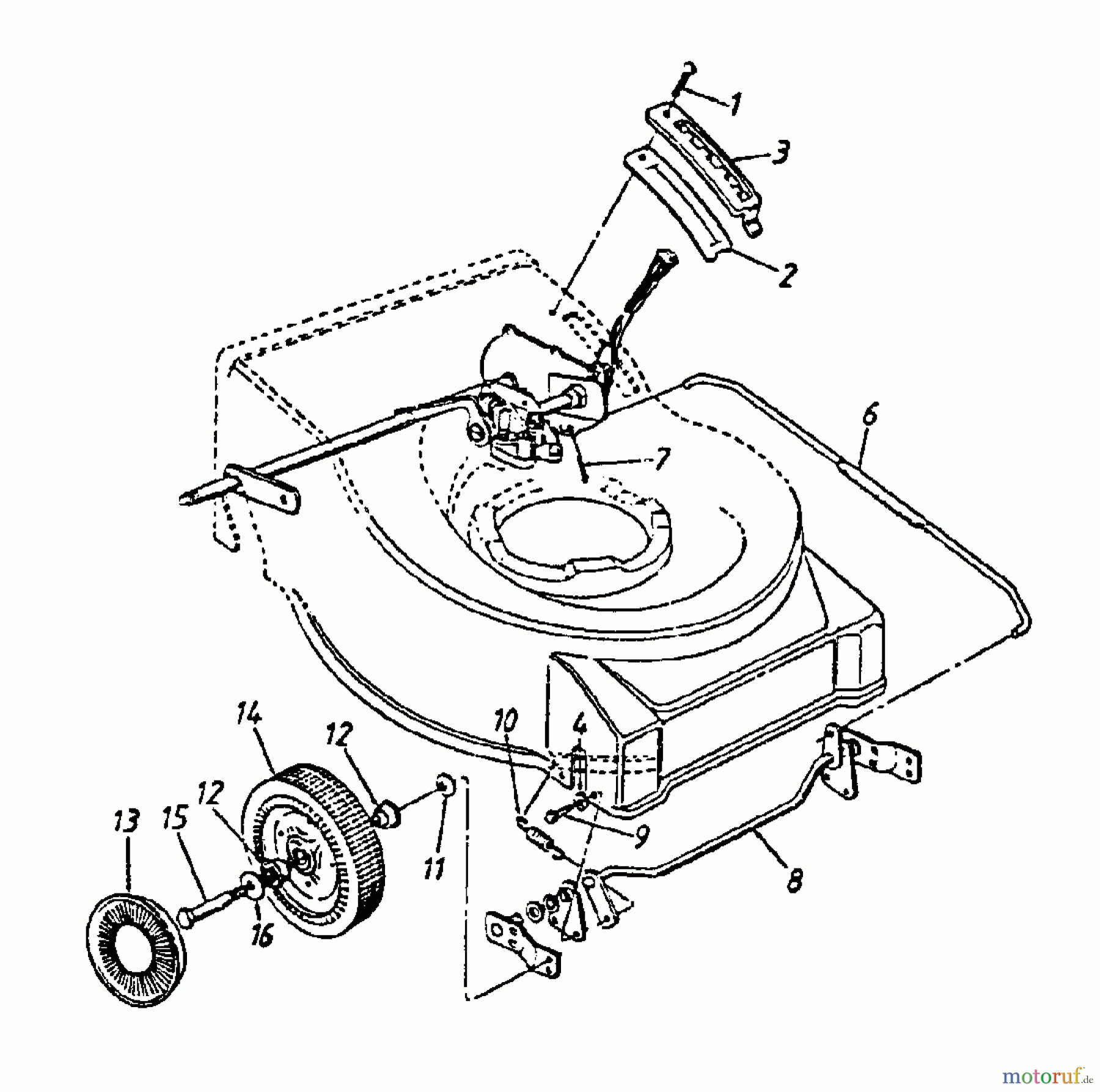 Columbia Motormäher mit Antrieb CS 53 120-476R (1990) Vorderachse