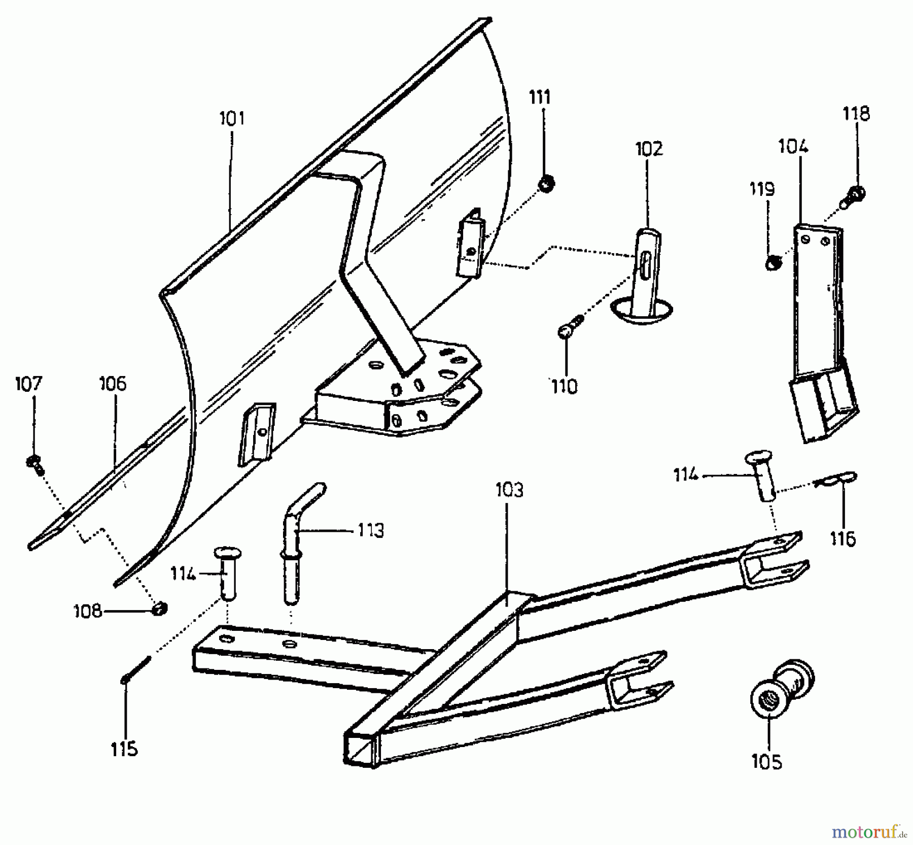 MTD Zubehör Zubehör Motorhacken Räumschild 897 (80cm) für DeLuxe LD 299-8975 (1990) Räumschild
