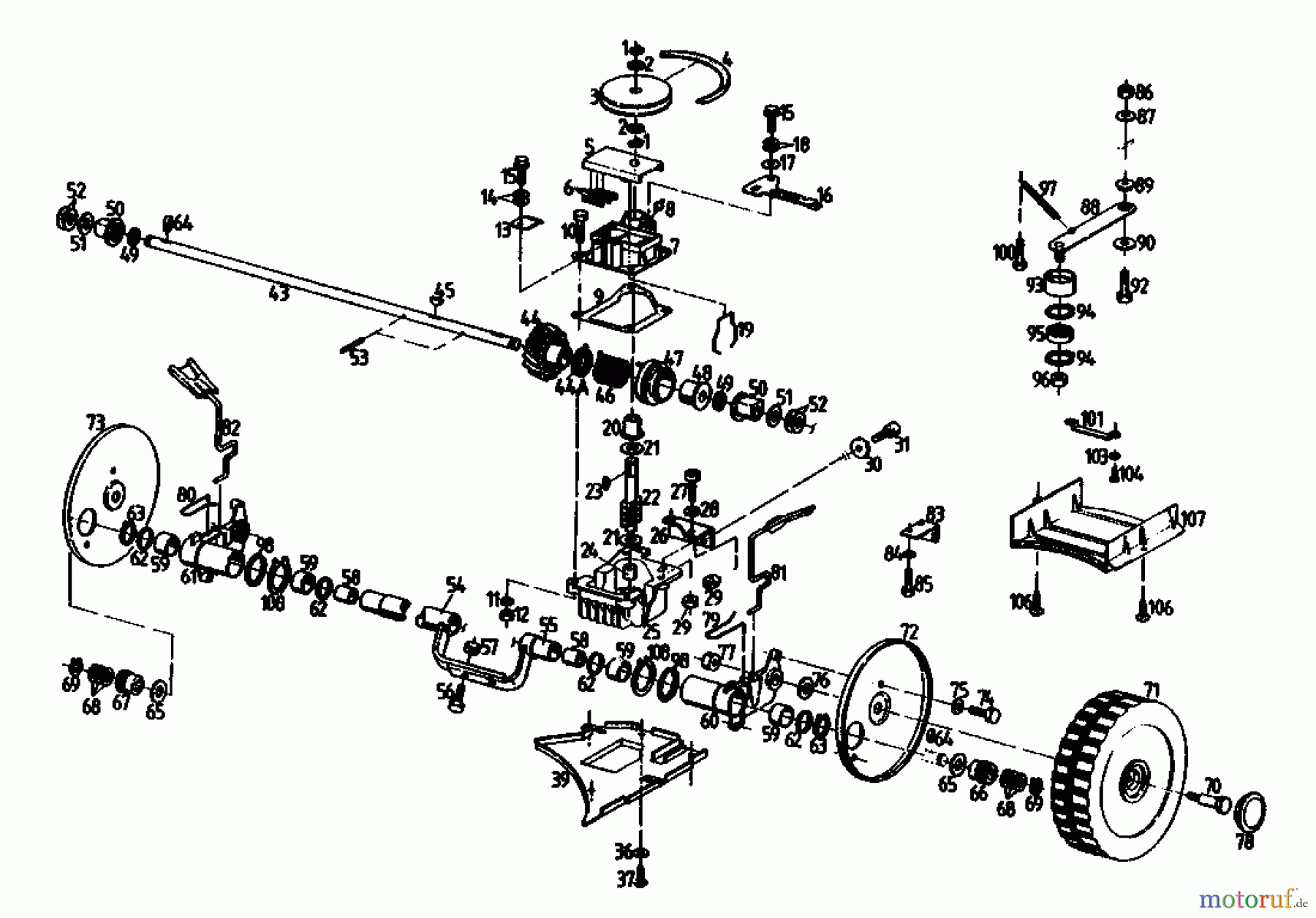Gutbrod Motormäher mit Antrieb HB 47 REL 02847.09 (1990) Getriebe