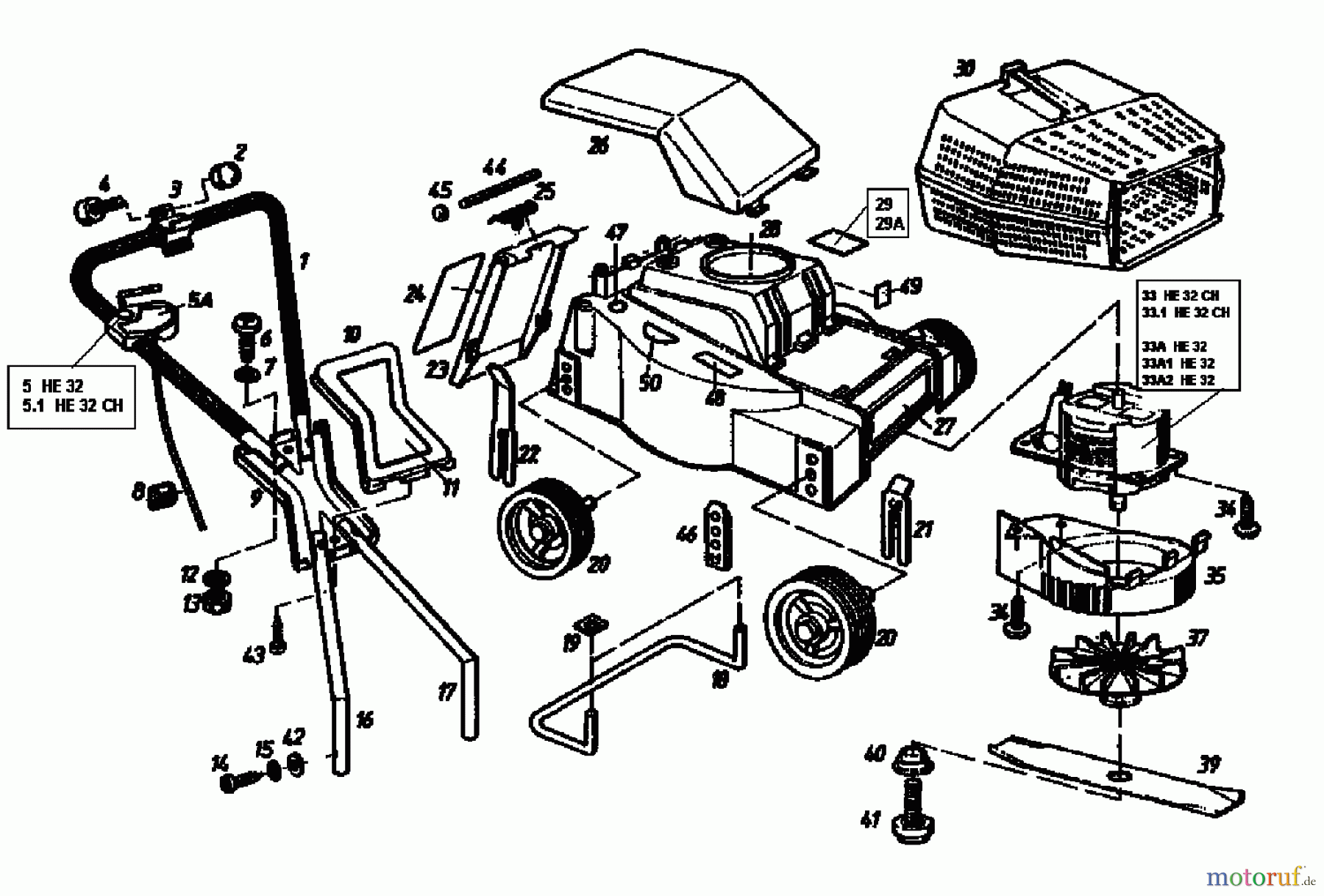 Gutbrod Elektromäher HE 32 CH 02872.06 (1990) Grundgerät