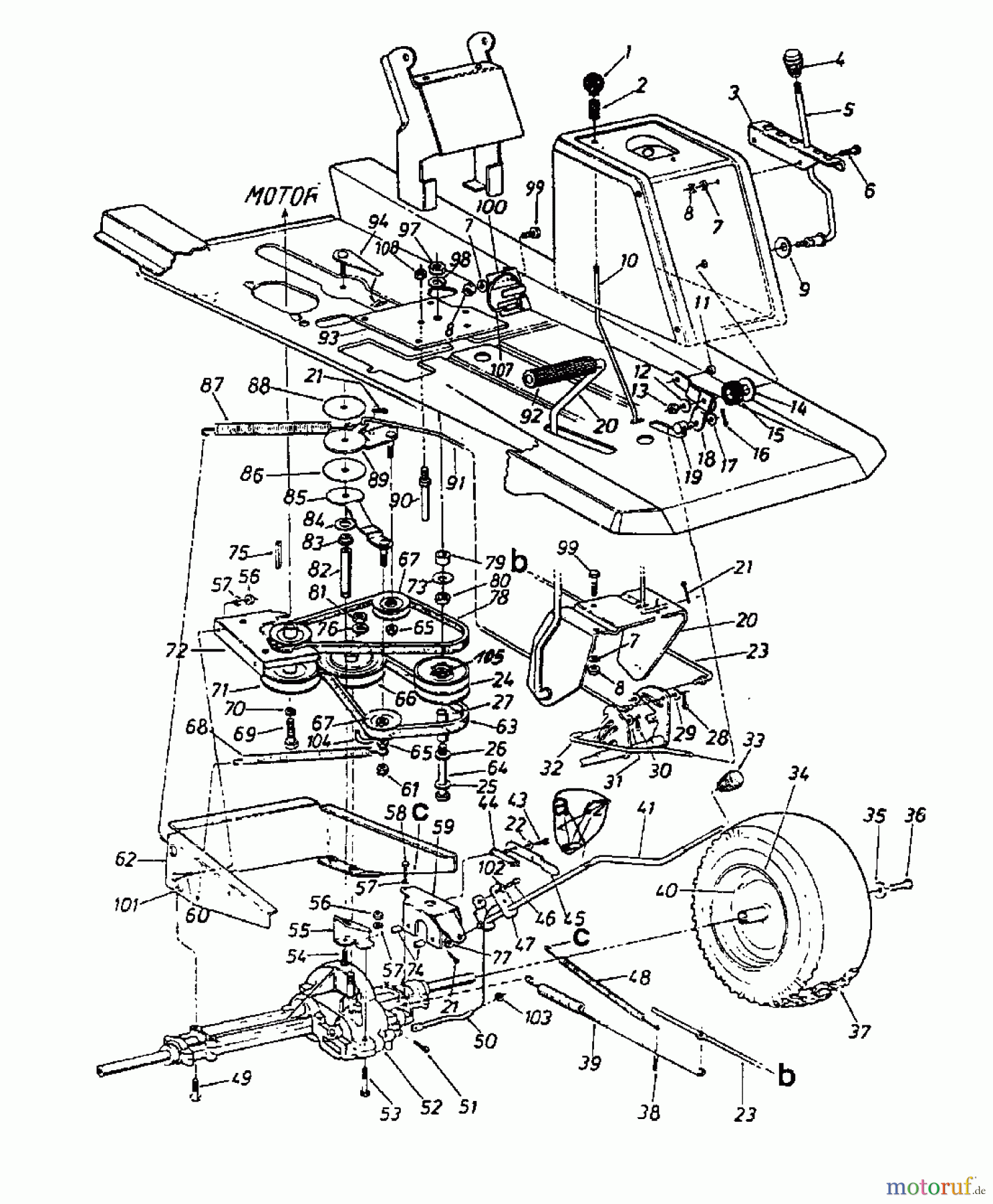 Columbia Rasentraktoren 8/760 HA 132-510C626 (1992) Fahrantrieb, Räder