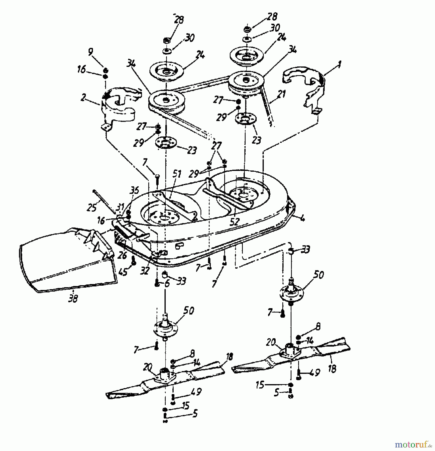  Columbia Rasentraktoren 111/810 131-337D  (1991) Mähwerk D (32