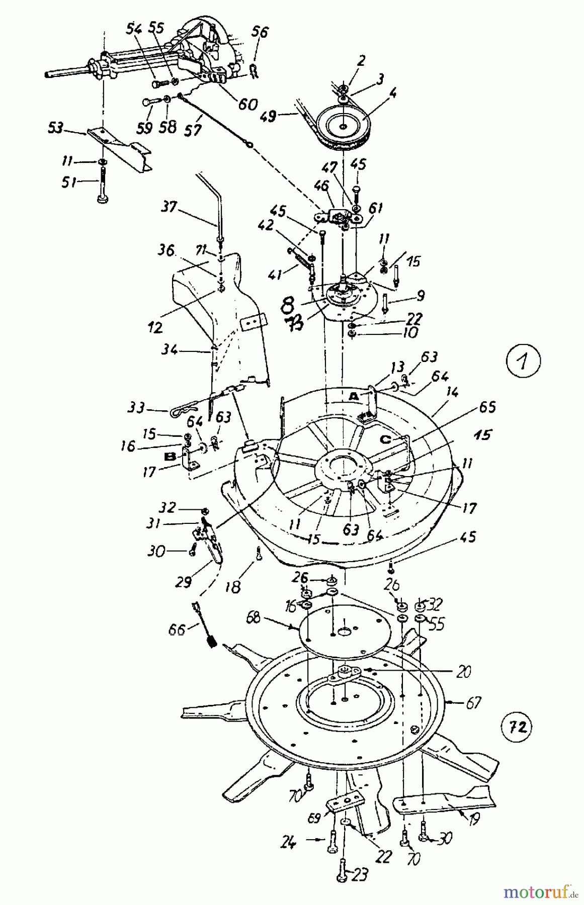  Columbia Rasentraktoren 8/760 HA 132-510C626  (1992) Mähwerk C (30