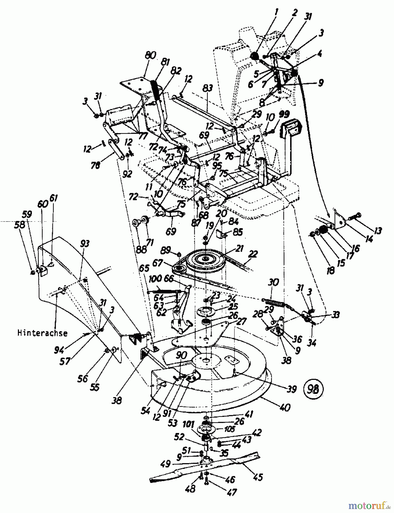  Columbia Rasentraktoren RD 11/660 132-5240  (1992) Mähwerk 26