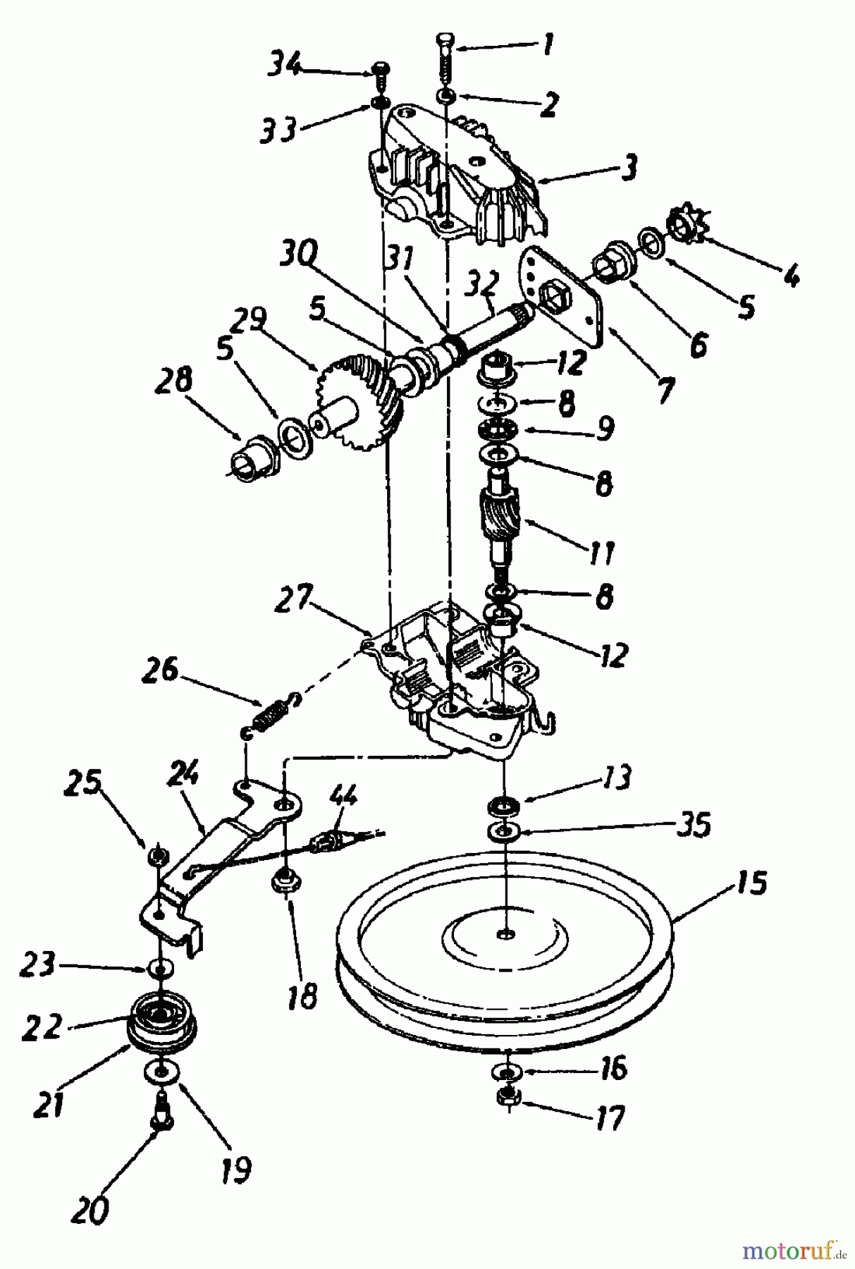 MTD Motormäher mit Antrieb Euro-Star 46 SE 121-628E  (1991) Getriebe