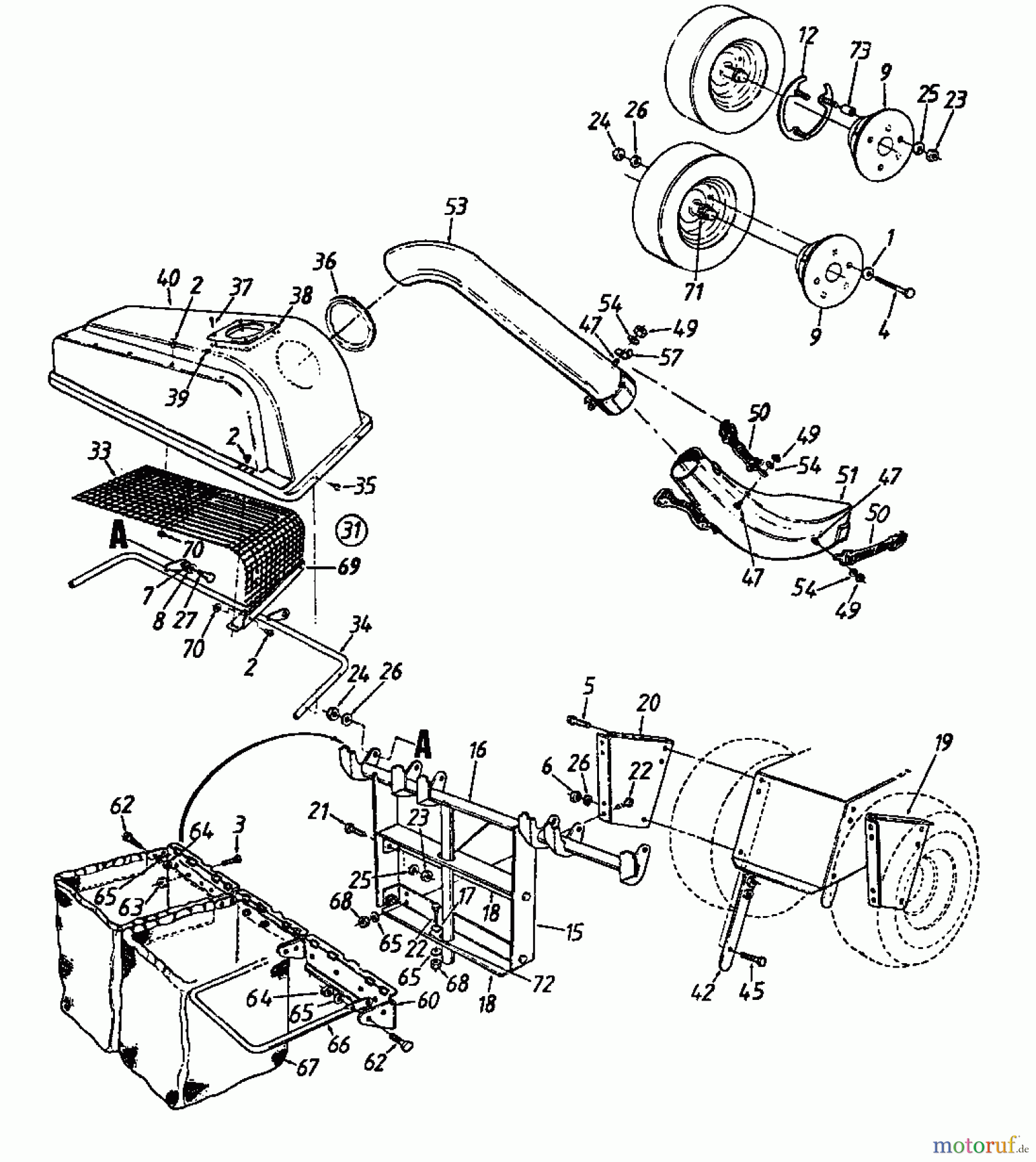 MTD Zubehör Zubehör Garten- und Rasentraktoren Grasfangvorrichtung für 800 Serie Kastenrahmen mit Mähwerk H (46