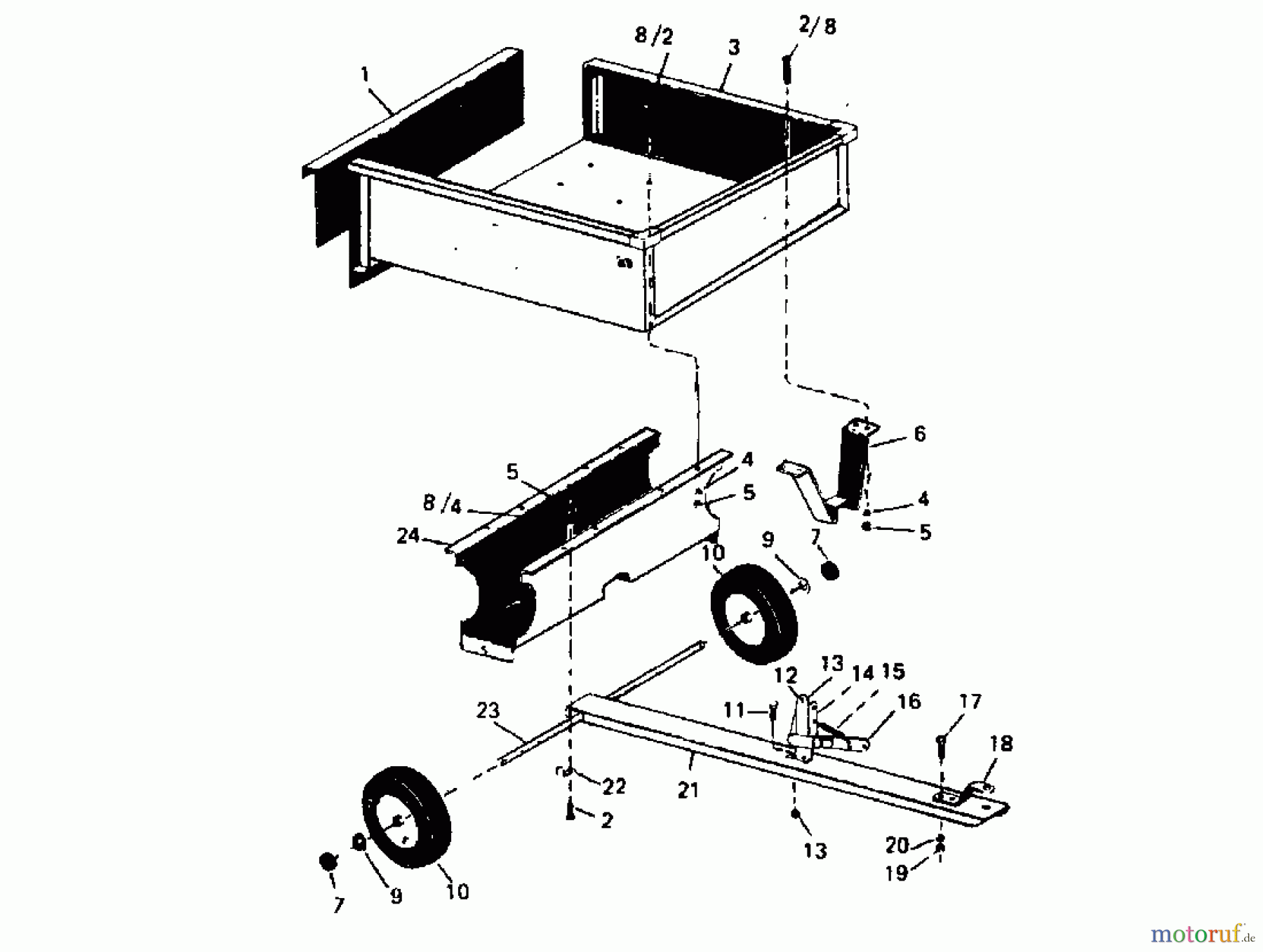 MTD Zubehör Zubehör Garten- und Rasentraktoren Anhänger 285 L 293-8929 (1991) Grundgerät