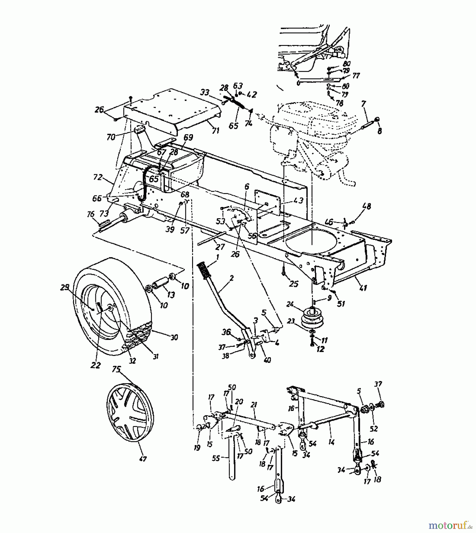 MTD Gartentraktoren SUPER 18 HN 141-849J (1991) Mähwerksaushebung