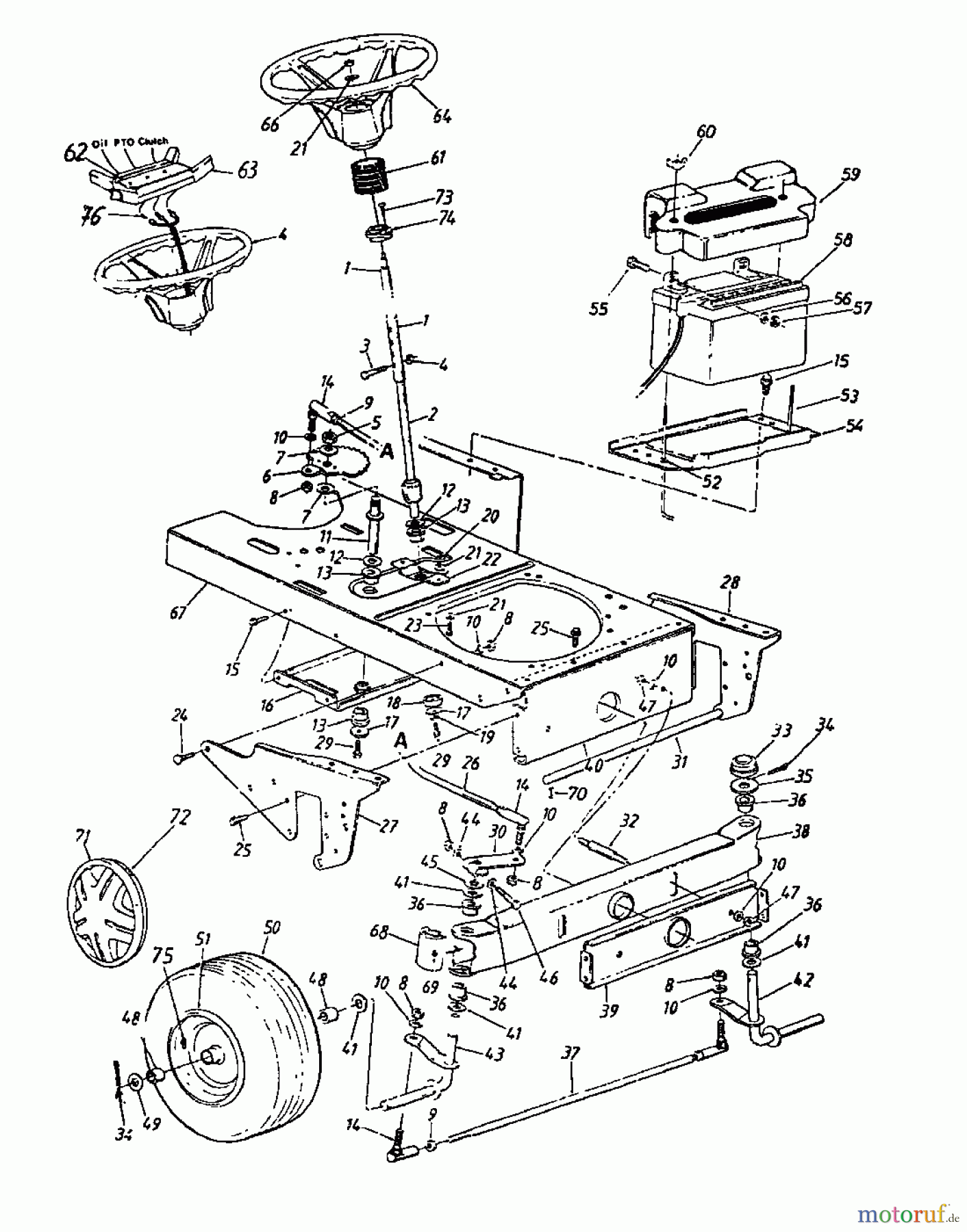  MTD Gartentraktoren SUPER 18 HN 141-849J  (1991) Vorderachse