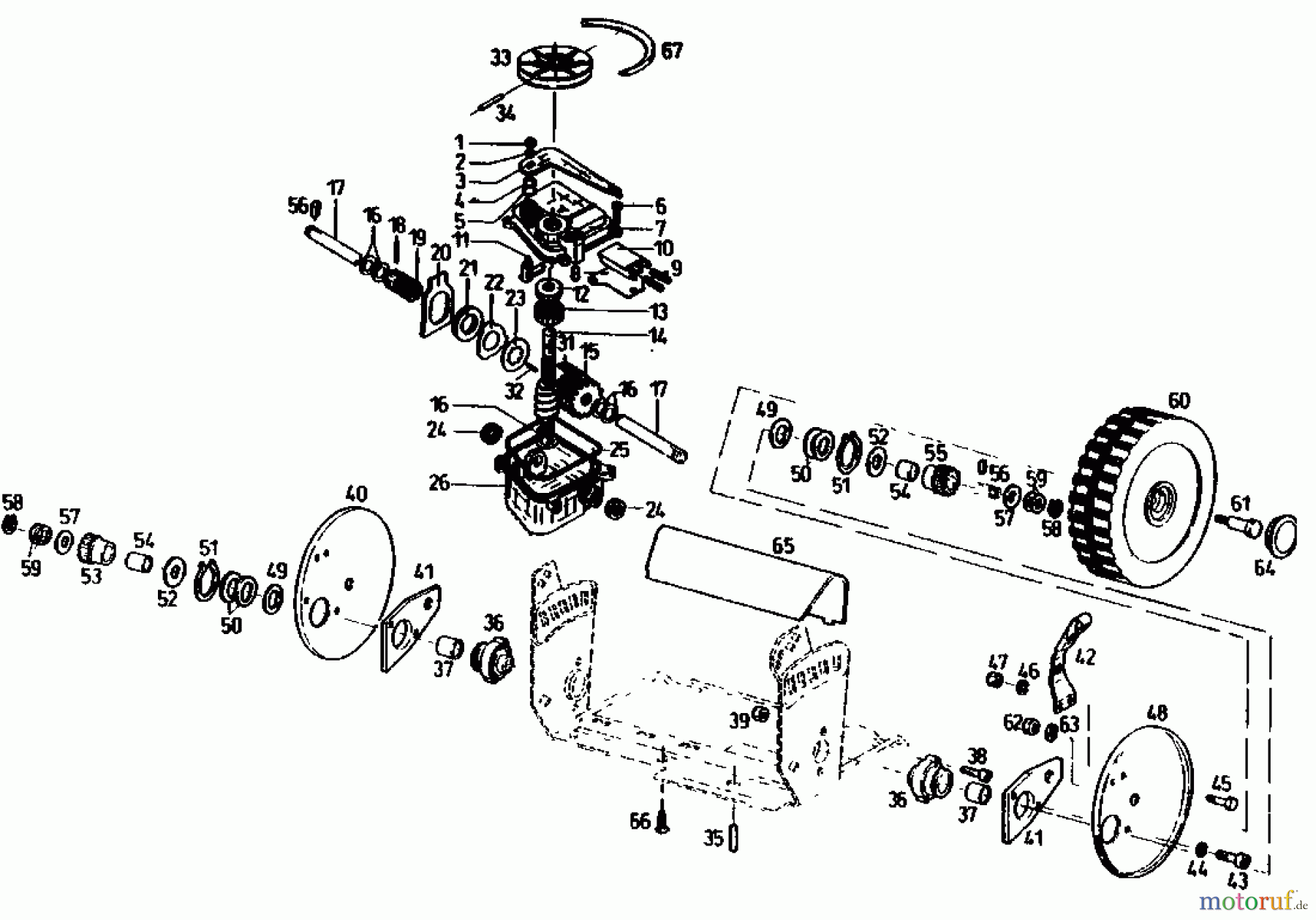 Gutbrod Motormäher mit Antrieb TURBO HBSR 04011.03 (1991) Getriebe