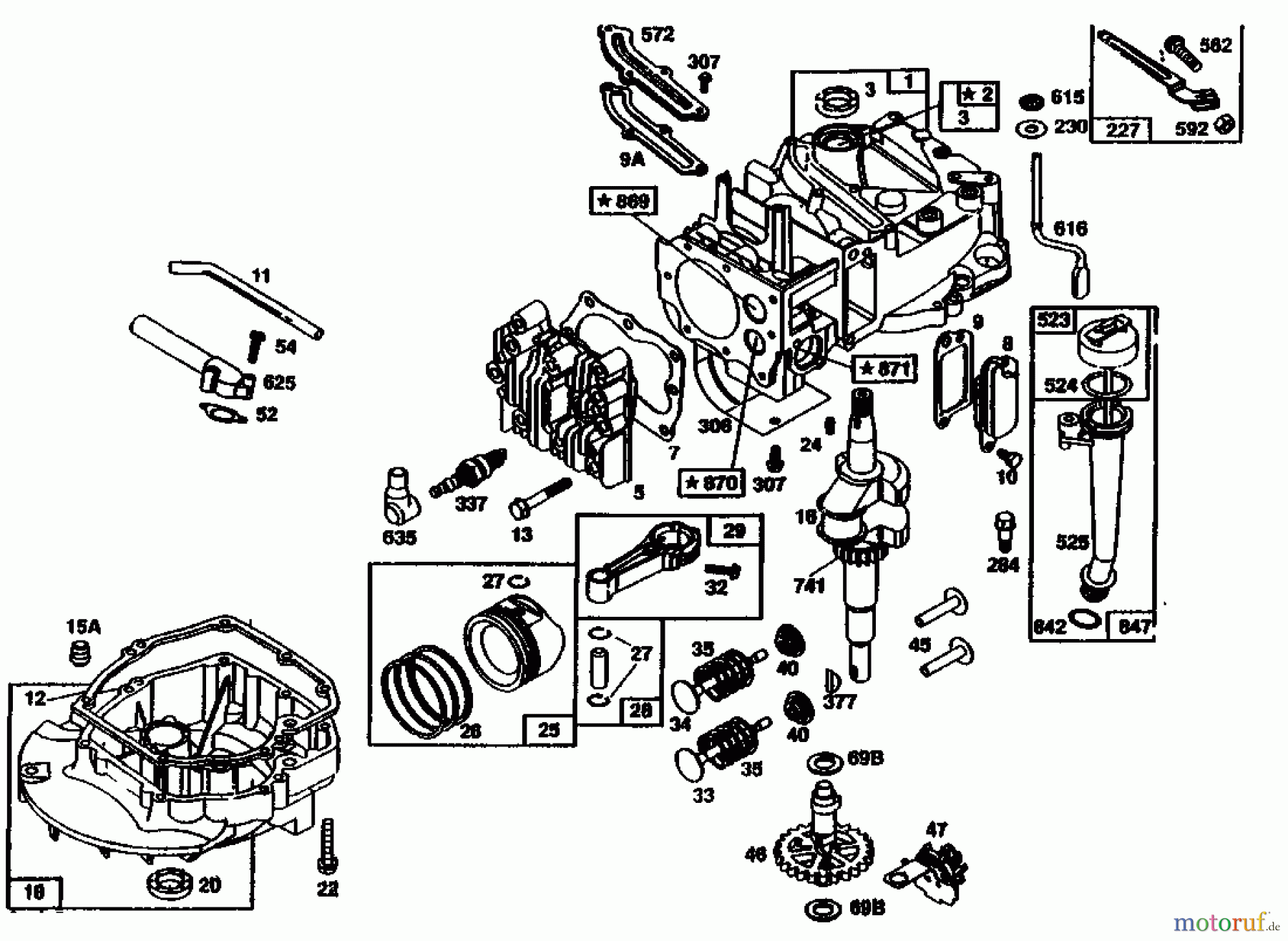  Gutbrod Balkenmäher BM 710 07515.03  (1991) Kurbelgehäuse, Zylinder