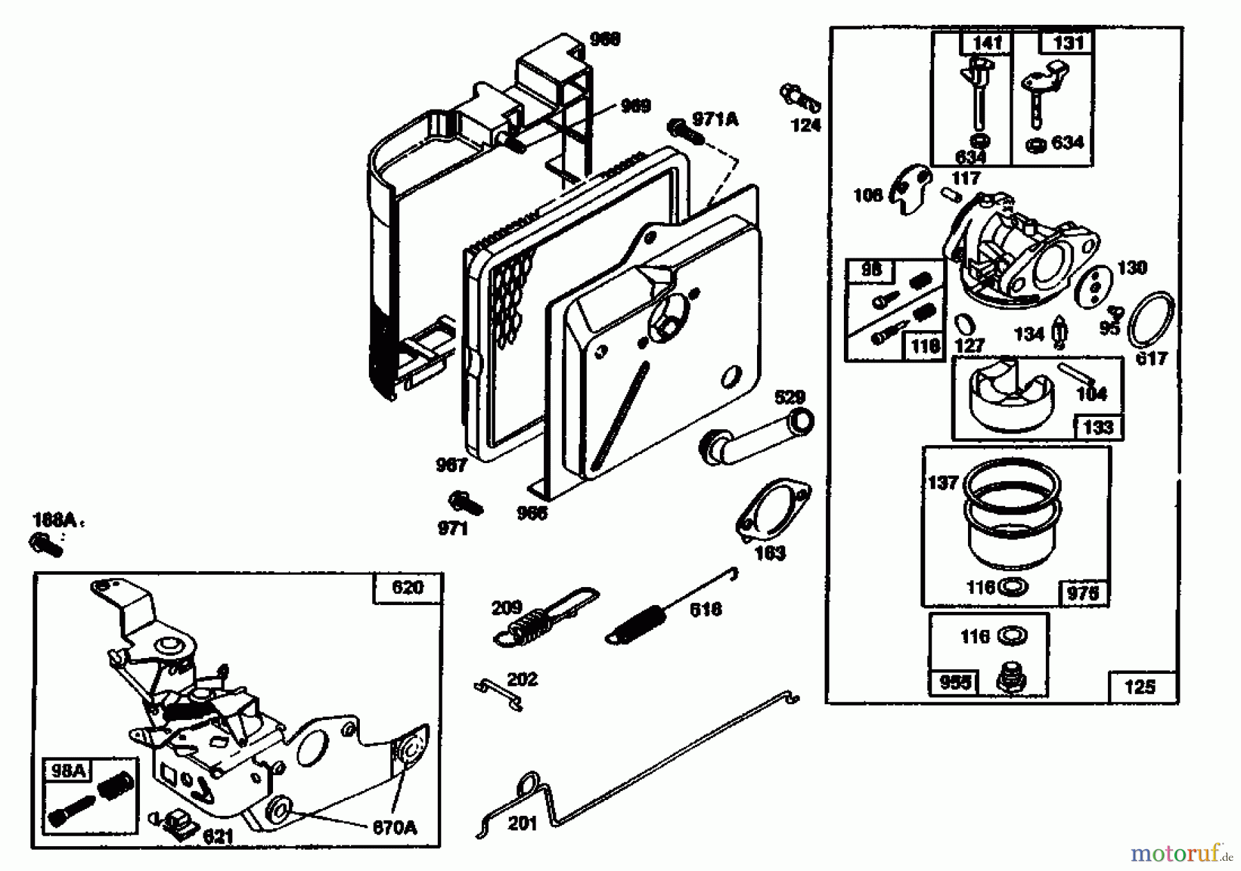  Gutbrod Balkenmäher BM 710 07515.03  (1991) Luftfilter, Vergaser