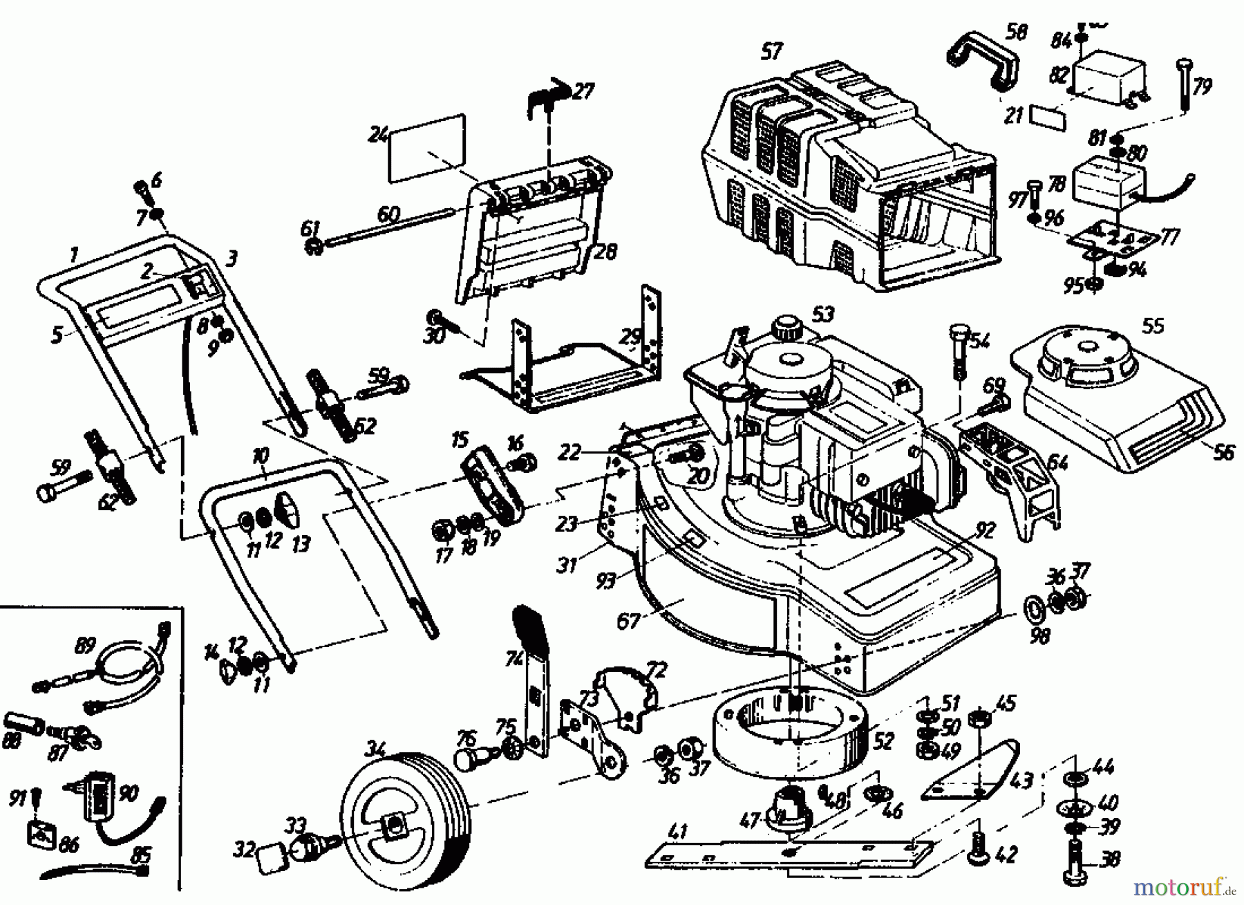 Golf Motormäher 245 HL 4 E 02842.03 (1991) Grundgerät