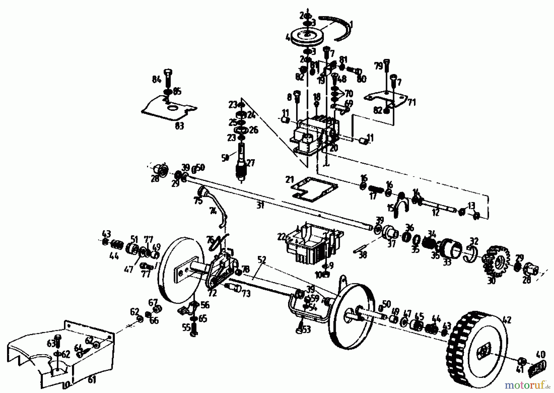 Gutbrod Motormäher mit Antrieb MH 454 R 04006.04 (1991) Getriebe