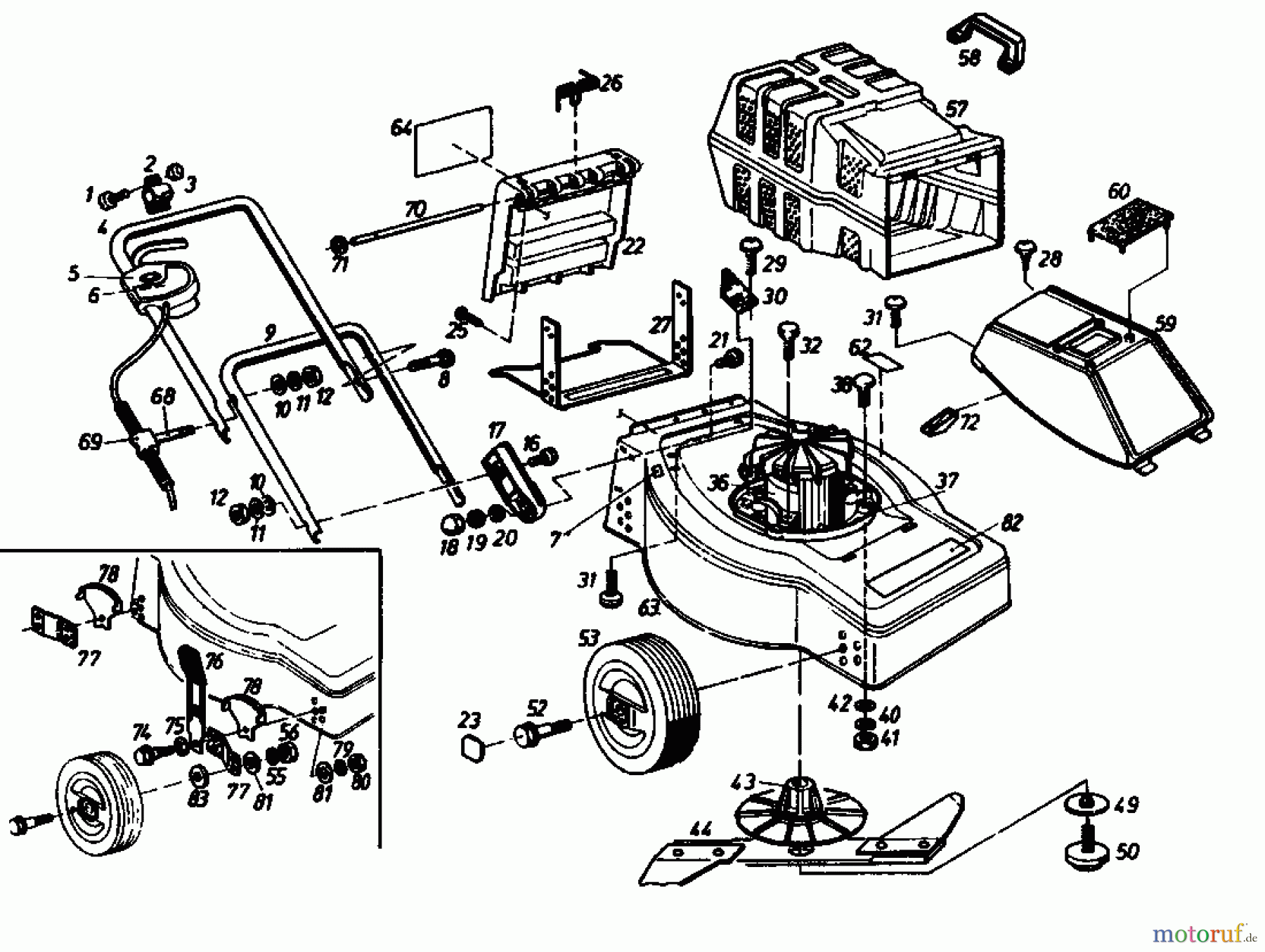 Verts Loisirs Elektromäher Loisirs 46 E 02881.09 (1992) Grundgerät