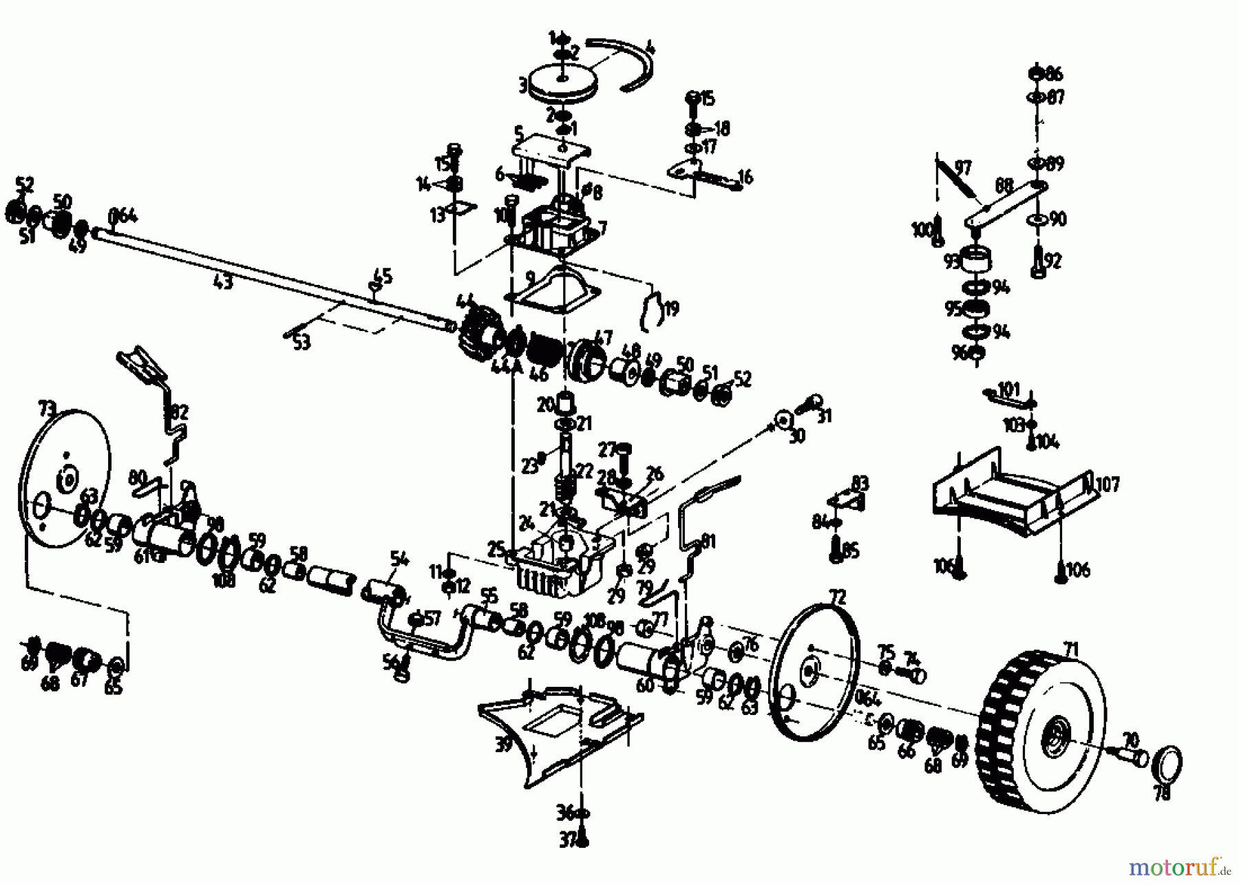 Gutbrod Motormäher mit Antrieb HB 47 R-4 BS 04001.01 (1992) Getriebe
