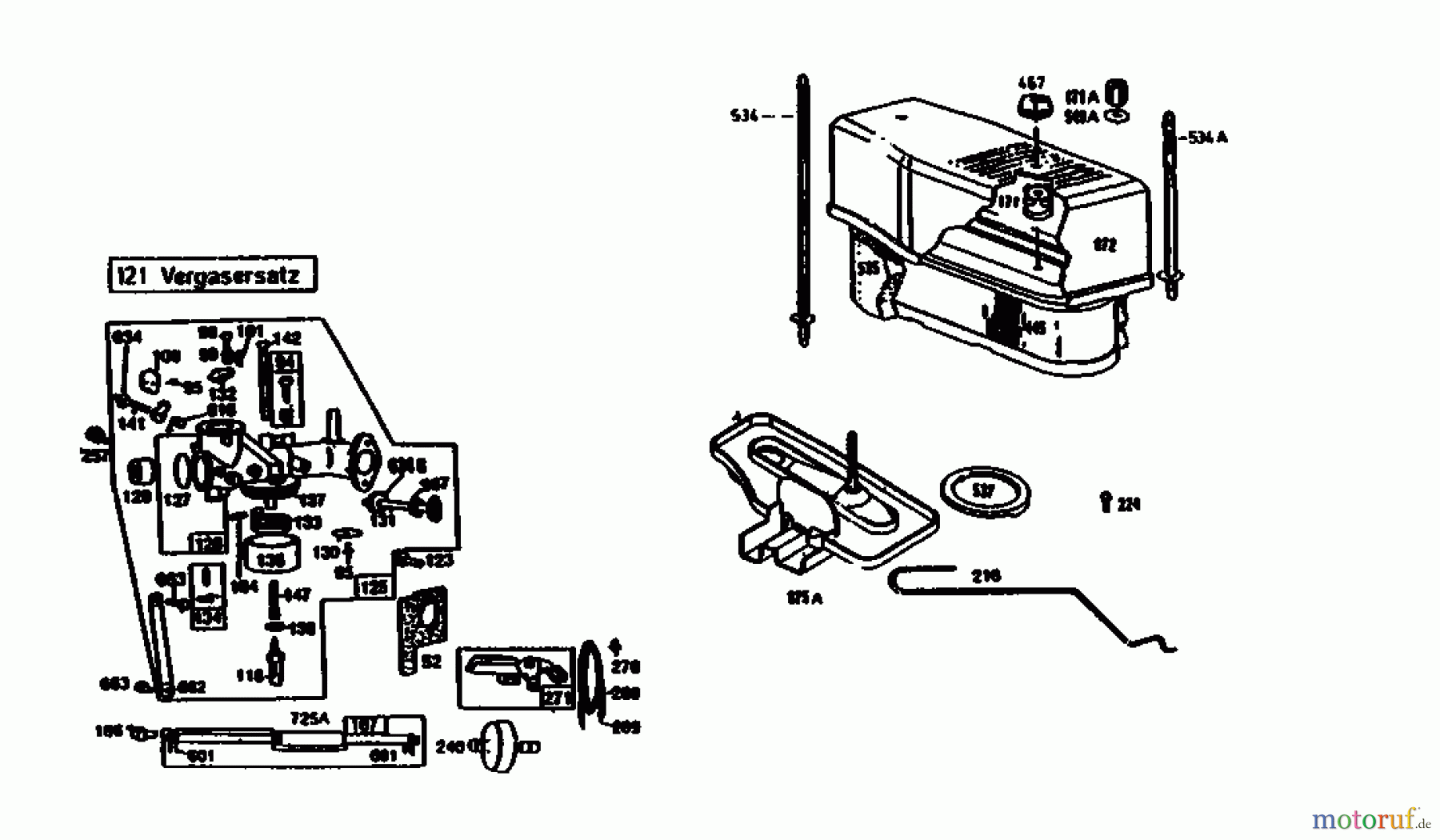  Golf Rasentraktoren SPIDER 270 SD 4 04015.08  (1992) Luftfilter, Vergaser