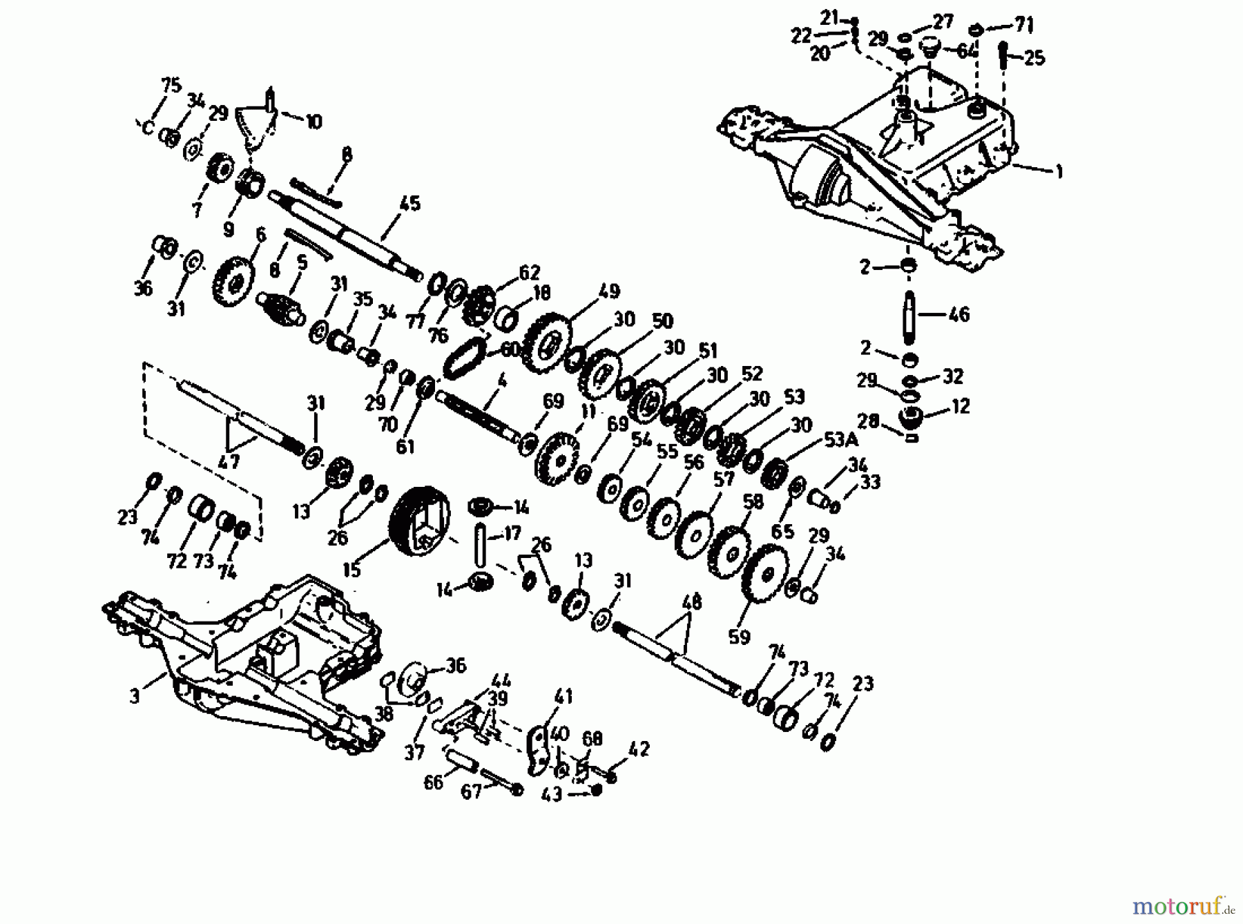 Golf Rasentraktoren SPIDER 270 SD 4 04015.08 (1992) Getriebe