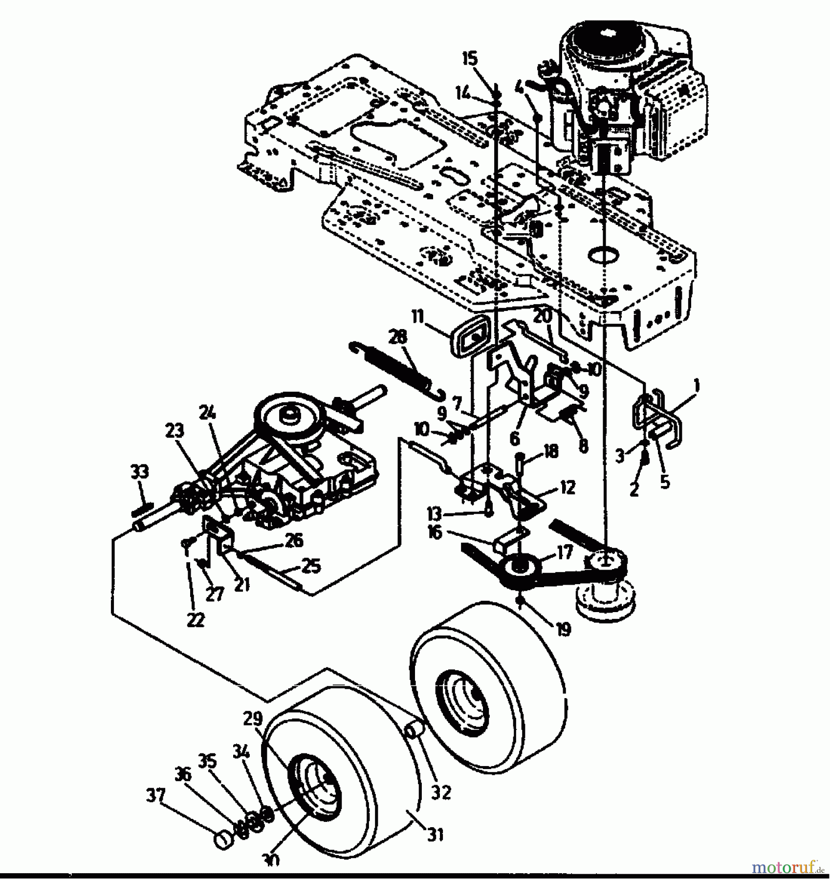 Golf Rasentraktoren SPIDER 270 SD 4 04015.08 (1992) Räder hinten