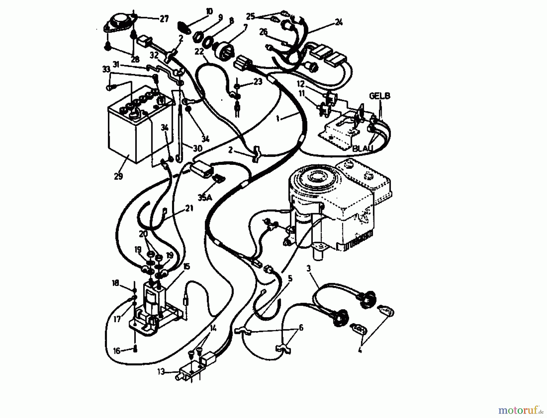  Golf Rasentraktoren SPIDER 270 SD 4 04015.08  (1992) Elektroteile