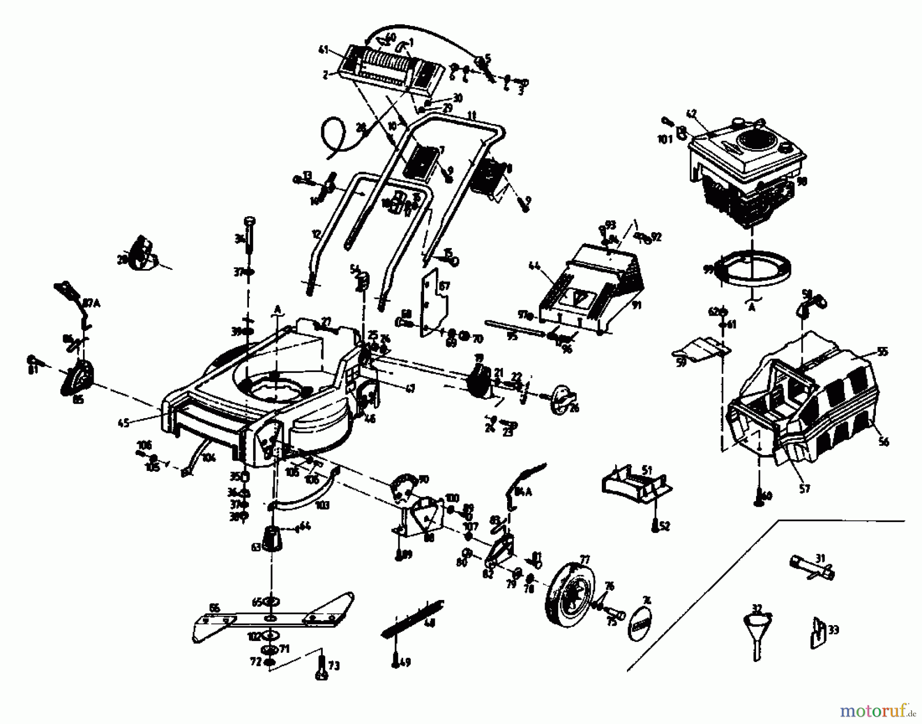 Gutbrod Motormäher HB 47-4 TBS 02848.03 (1992) Grundgerät