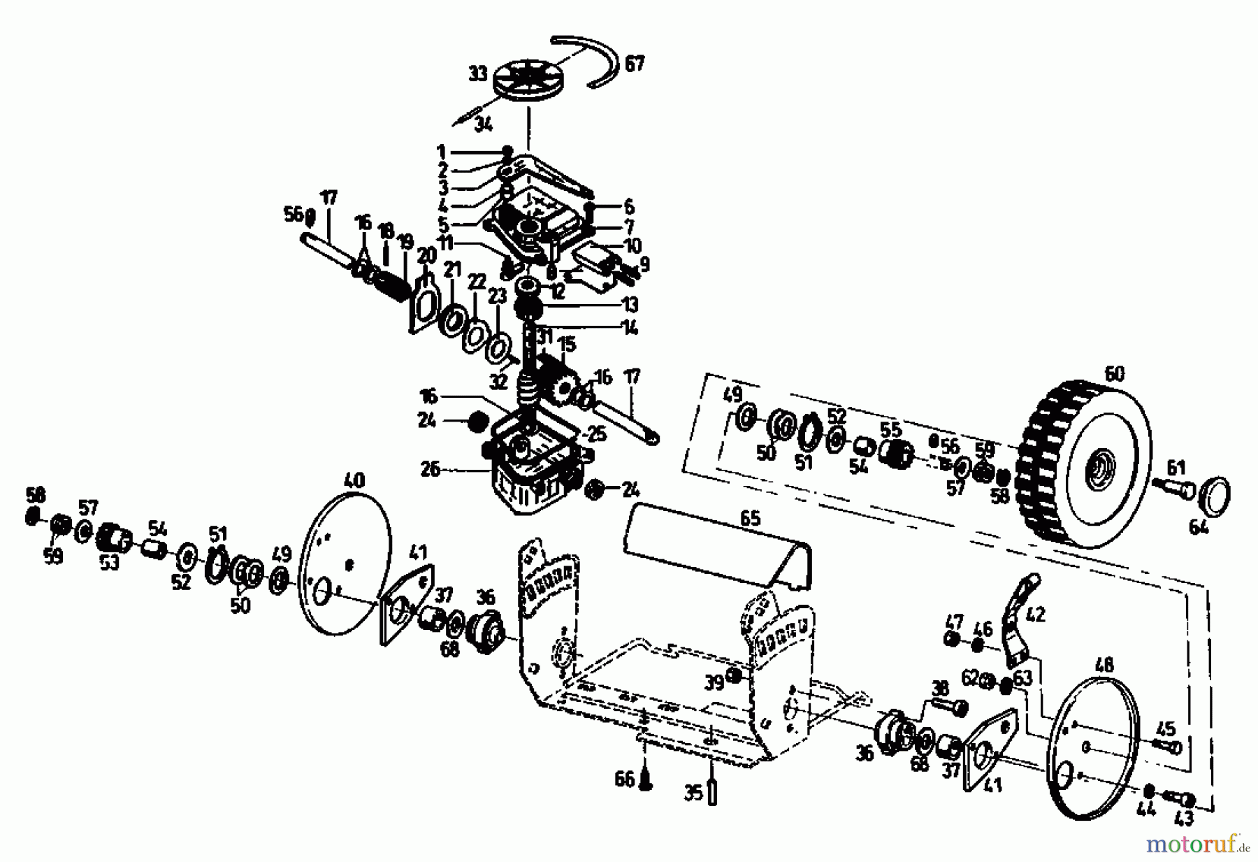 Gutbrod Motormäher mit Antrieb TURBO HBSR 04011.03 (1992) Getriebe