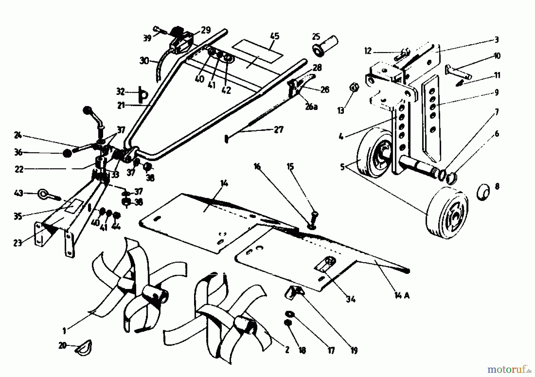 Gutbrod Motorhacken MB 60-30 07514.01 (1993) Hacksterne, Holm