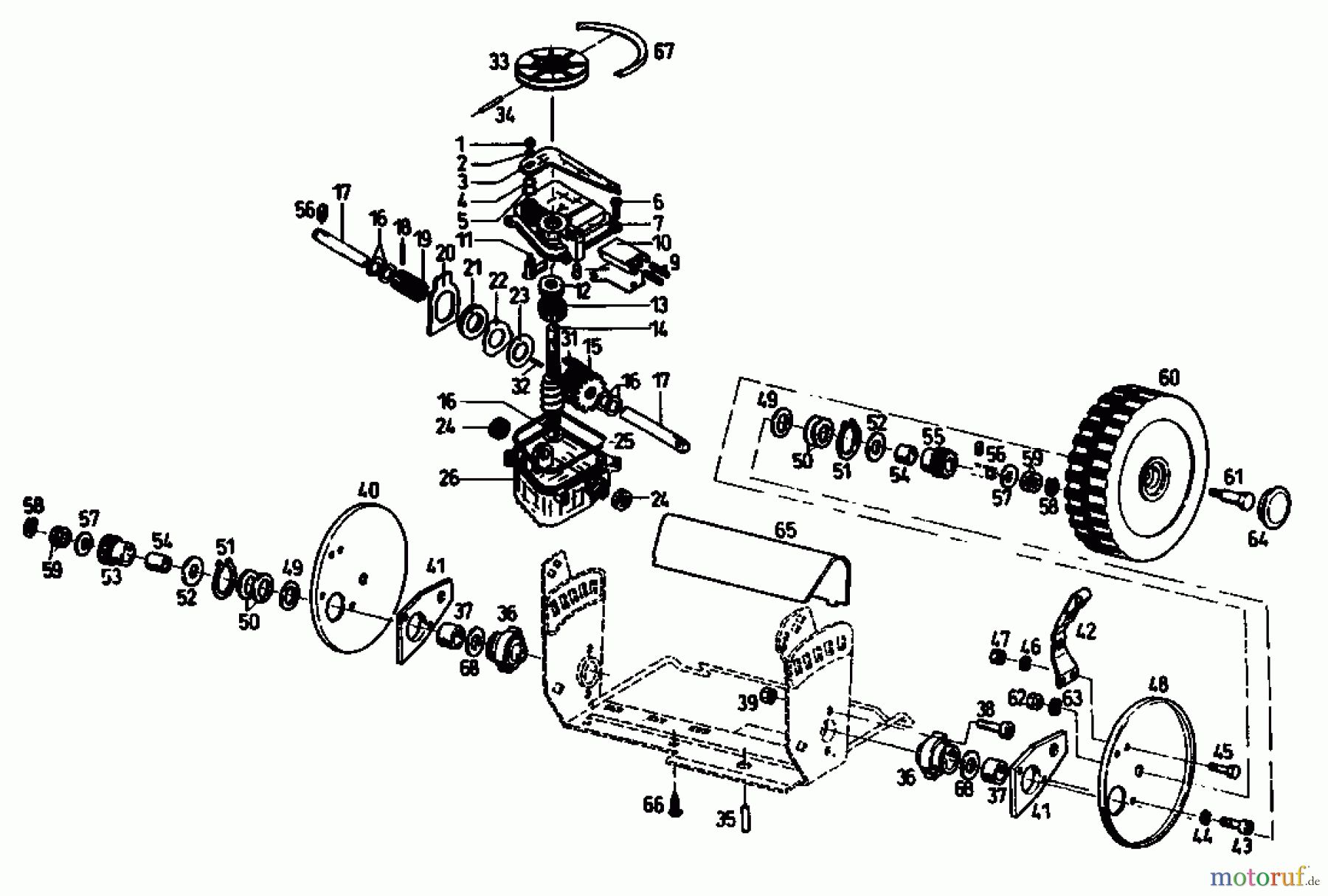 Gutbrod Motormäher mit Antrieb TURBO HBSR 04021.03 (1993) Getriebe