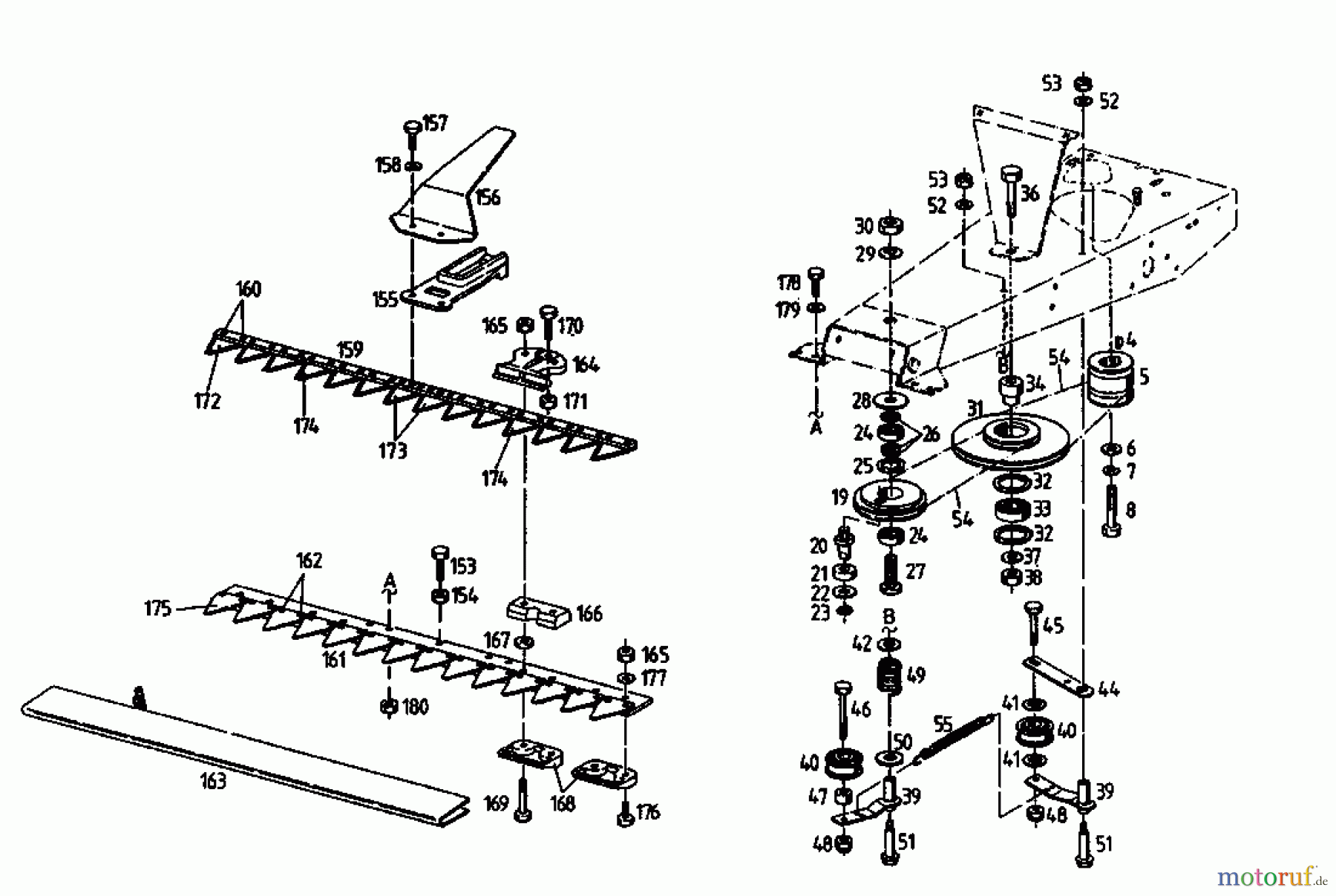  Golf Balkenmäher 370 BMR 4 07510.05  (1993) Mähantrieb, Mähbalken