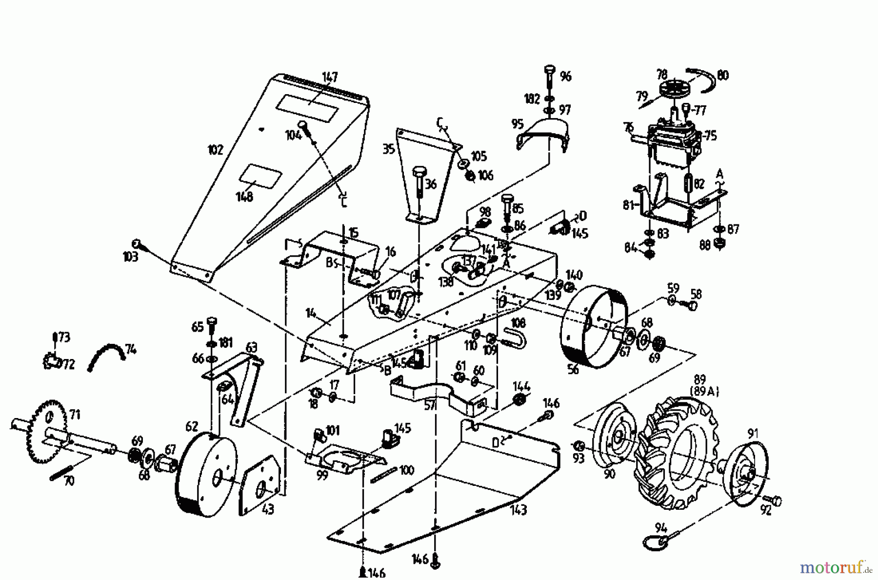  Golf Balkenmäher 370 BMR 4 07510.05  (1993) Fahrantrieb, Räder