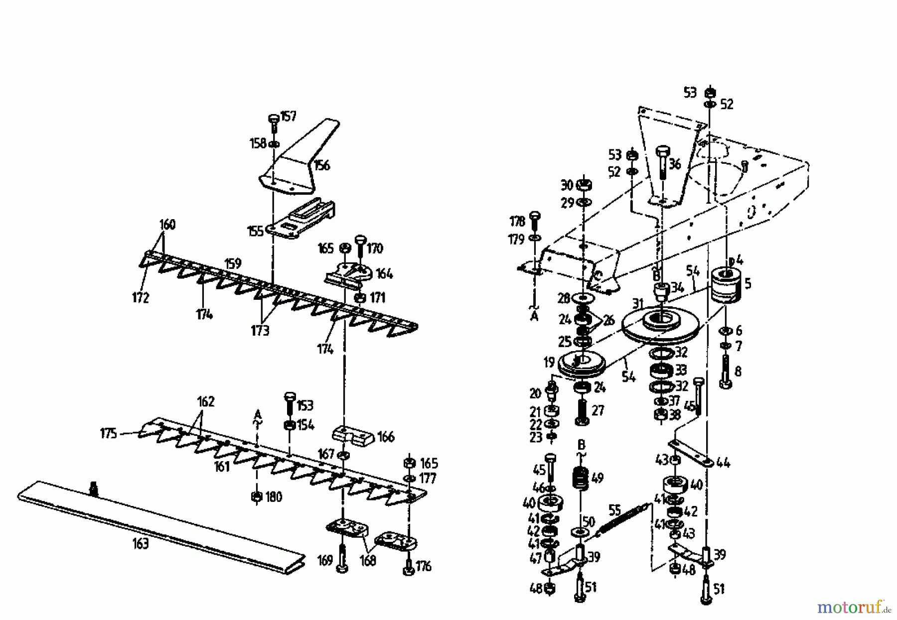 Golf Balkenmäher 370 BMR 4 07510.03 (1993) Mähantrieb, Mähbalken
