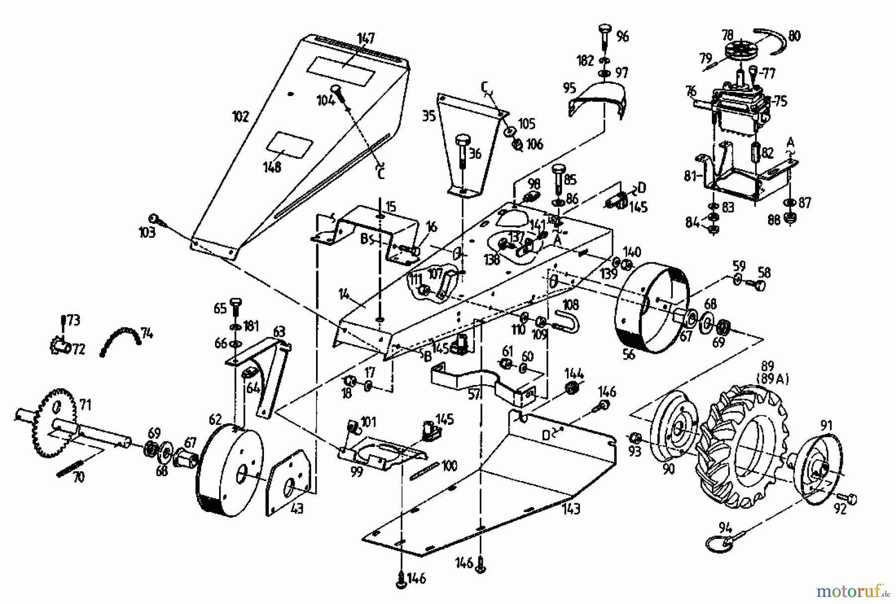  Gutbrod Balkenmäher BM 700 07510.04  (1993) Fahrantrieb, Räder