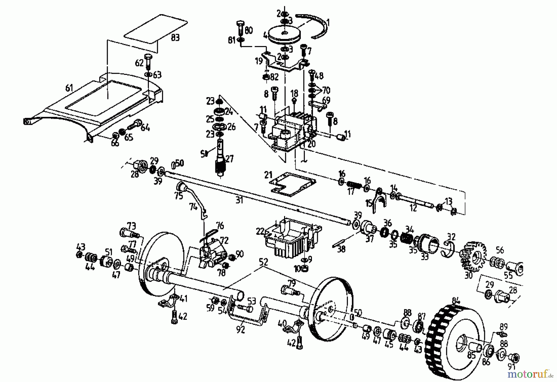 Gutbrod Motormäher mit Antrieb MS 482 PR 04016.03 (1993) Getriebe
