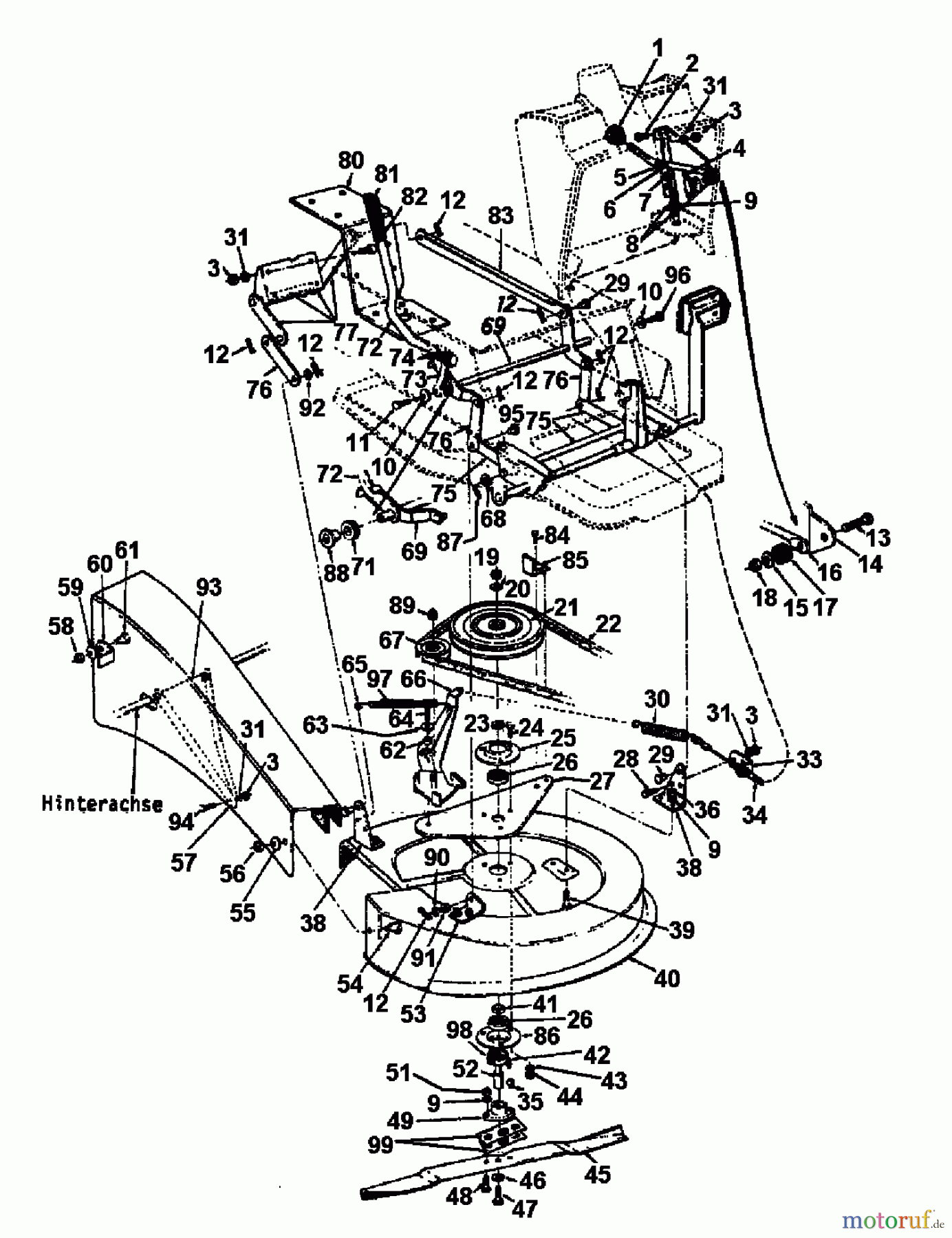  Columbia Rasentraktoren RD 11/660 133C524A626  (1993) Mähwerk 26