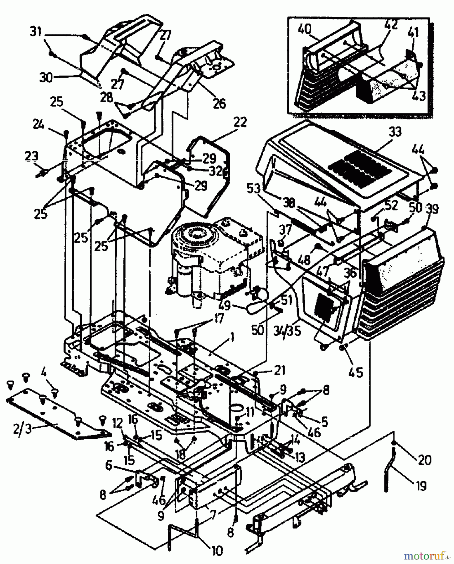 Gutbrod Rasentraktoren RSB 100-12 00097.05 (1994) Armaturenbrett, Motorhaube, Sitzwanne