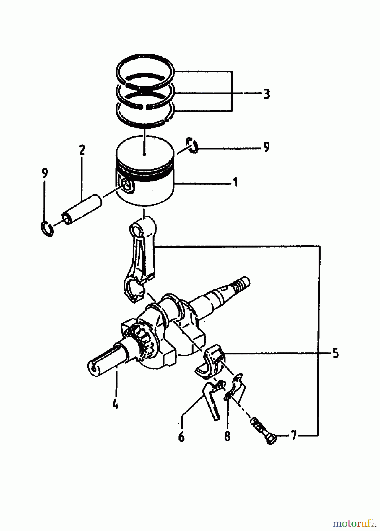 Gutbrod Motorhacken MB 62-52 KA 07518.03 (1994) Kolben, Kurbelwelle