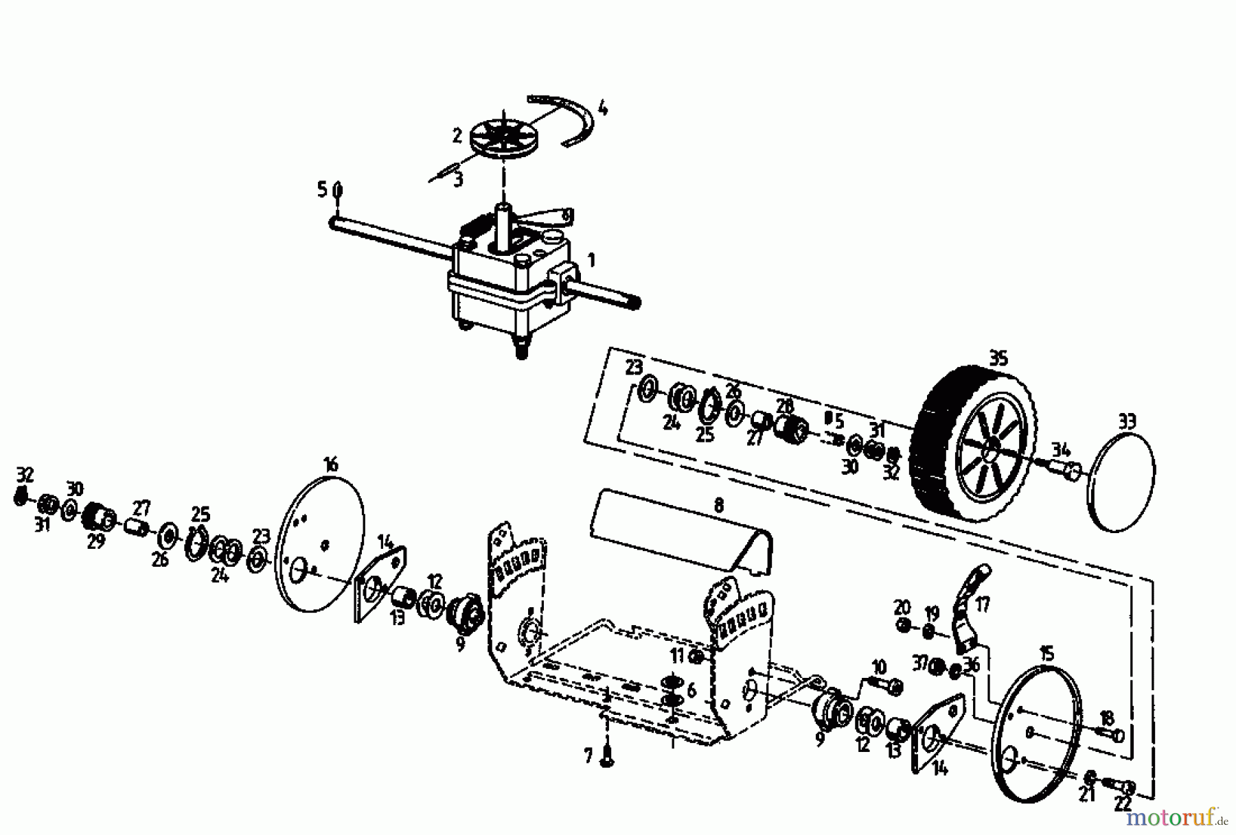 Fair Line Motormäher mit Antrieb BA 450 04025.03 (1994) Getriebe, Räder, Schnitthöhenverstellung