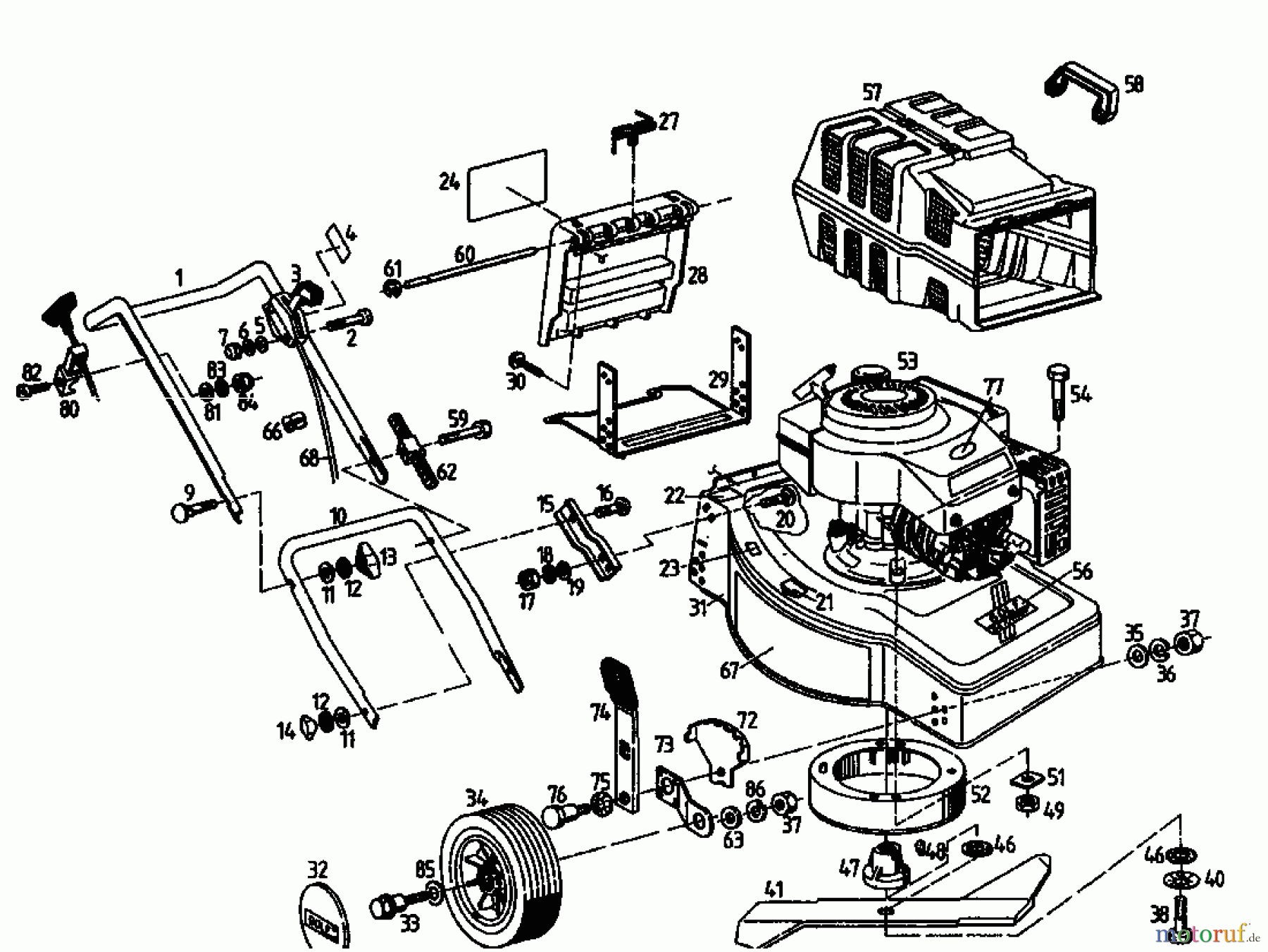 Golf Motormäher 445 HL 4 02842.07 (1994) Grundgerät