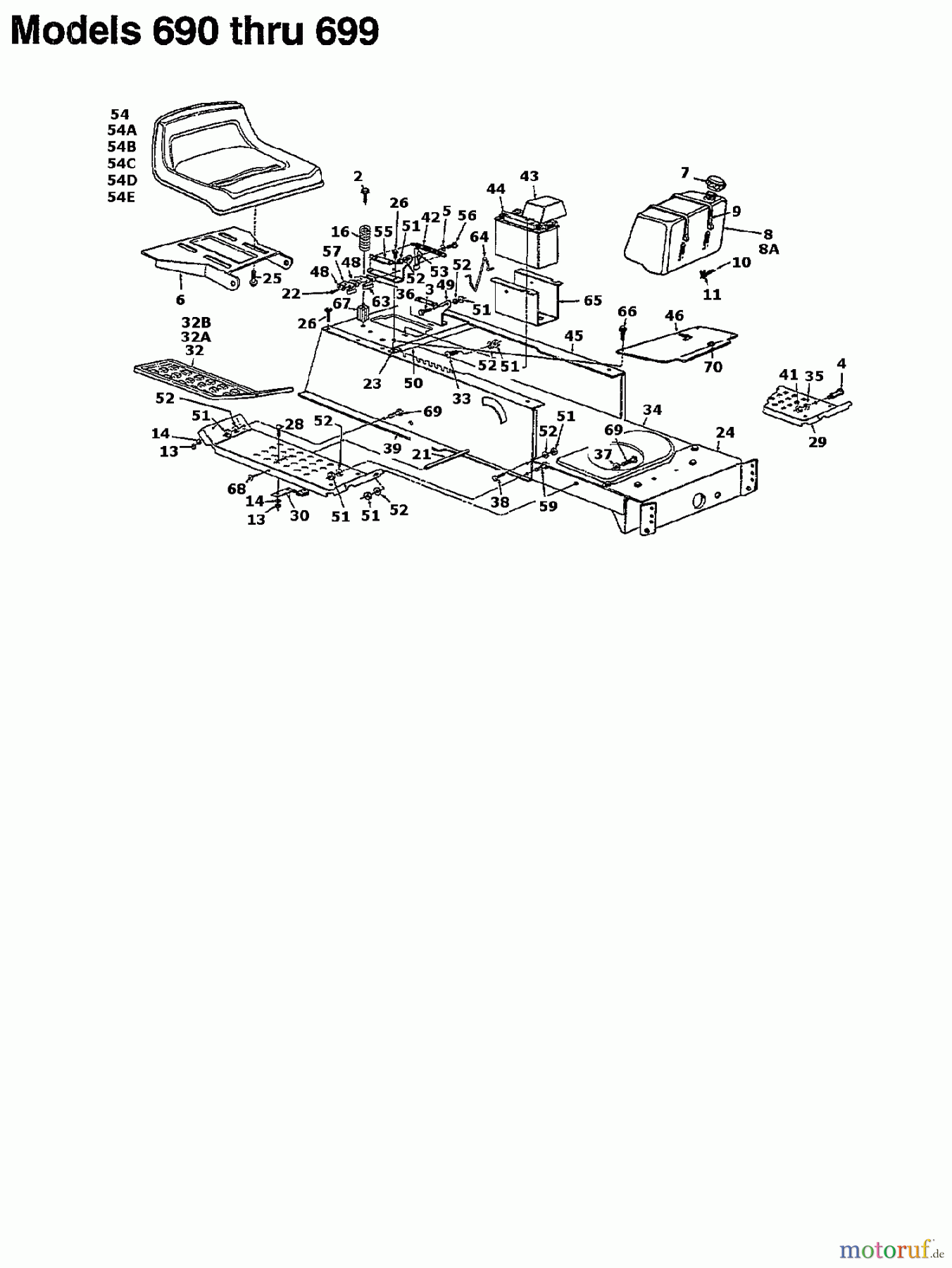 Raiffeisen Rasentraktoren 114 N HYDRO 134S691G628 (1994) Batterie, Sitz, Tank