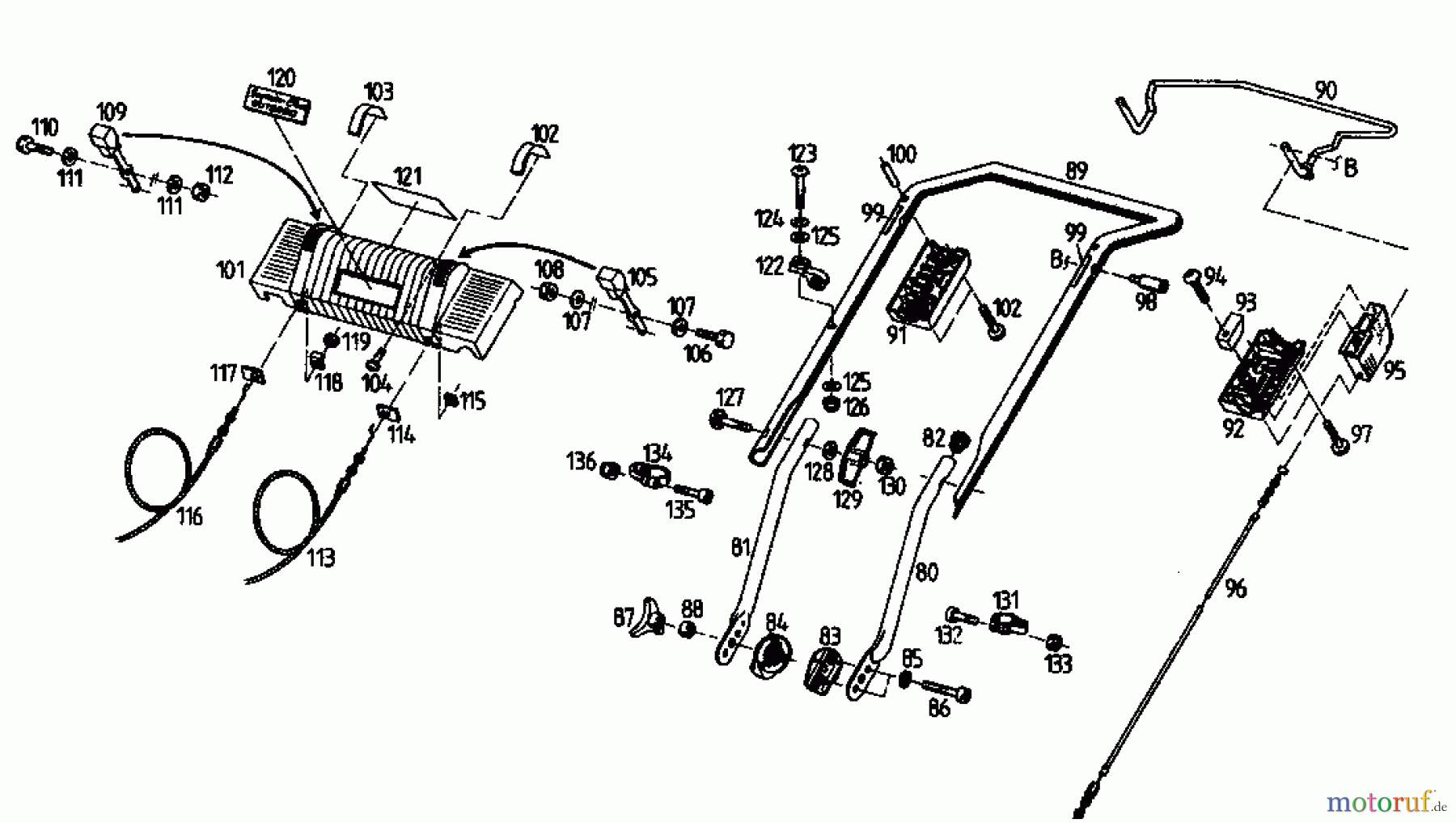 Gutbrod Motormäher mit Antrieb MH 454 RVOM 04024.05 (1995) Holm
