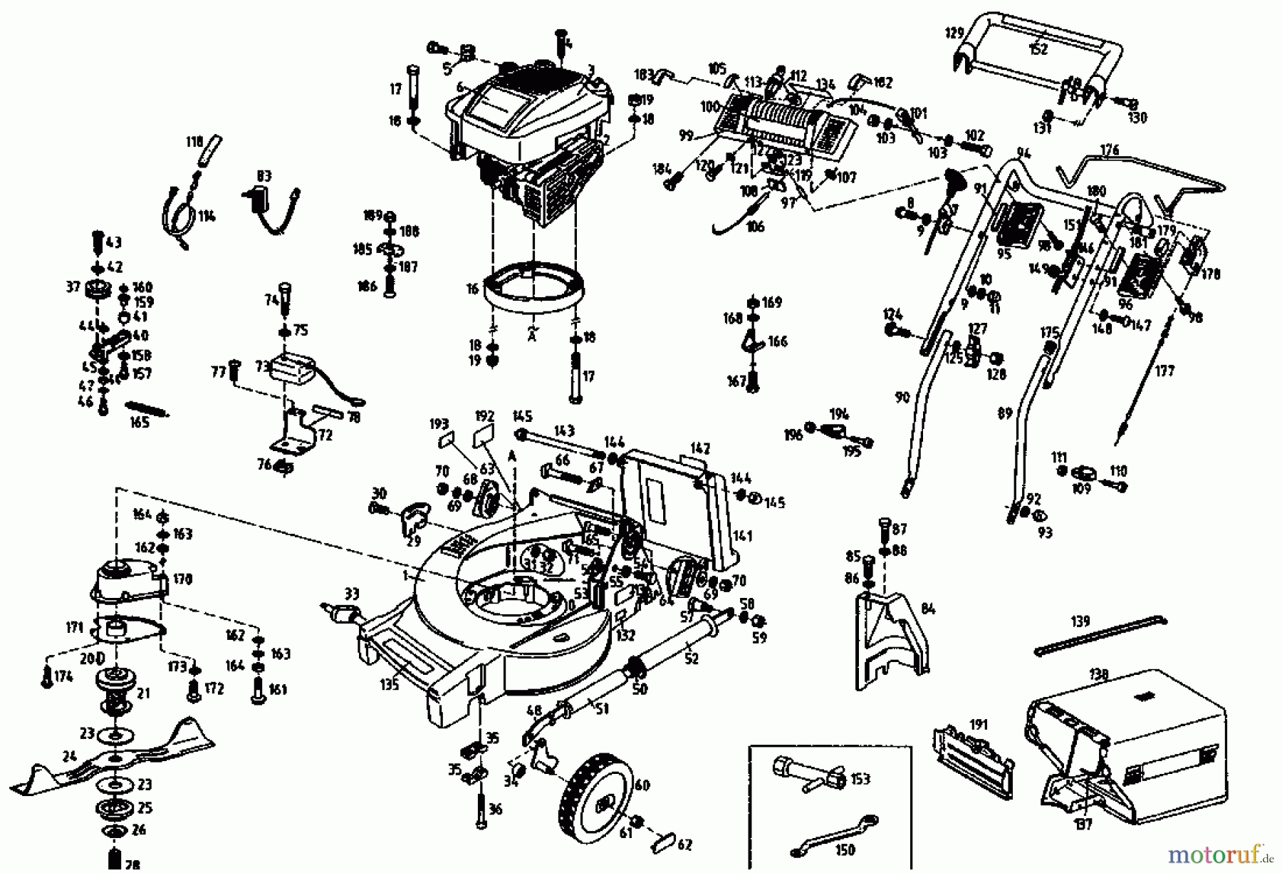 Gutbrod Motormäher mit Antrieb MH 454 RBE 04024.01  (1995) Grundgerät